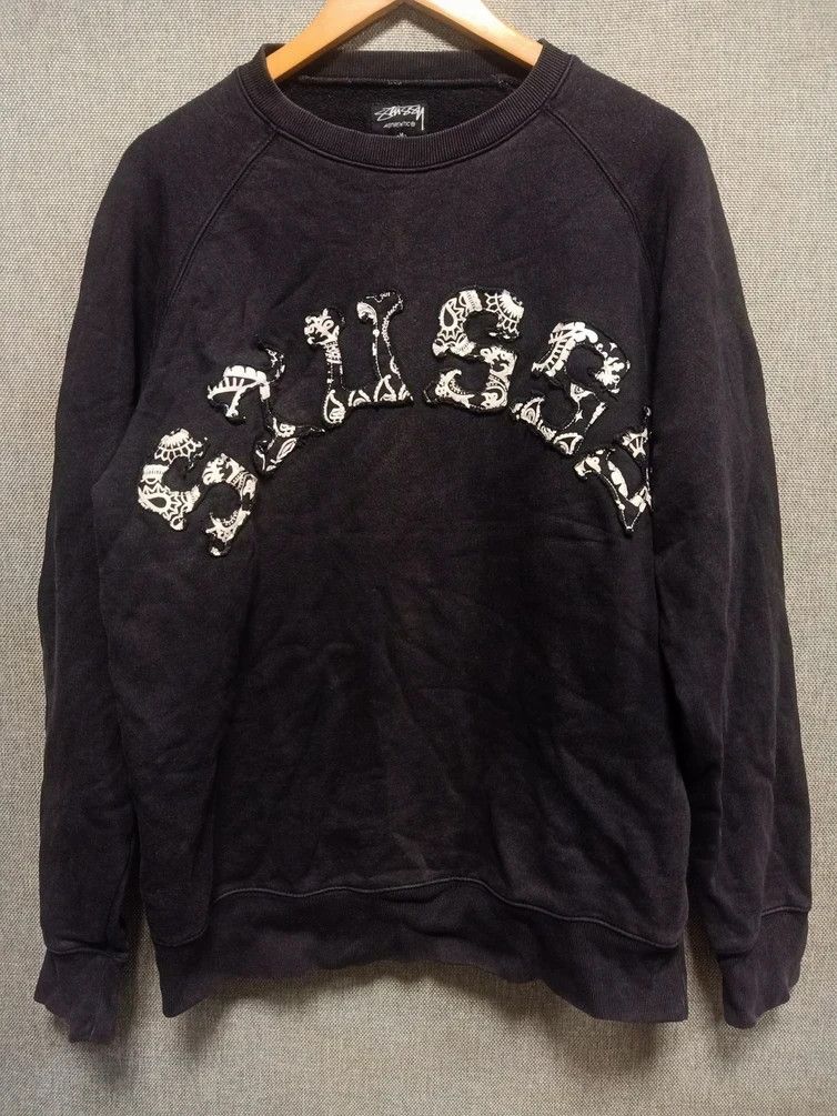 Stussy vintage sweatshirt stussy spell out paisley Size US M / EU 48-50 / 2 - 1 Thumbnail