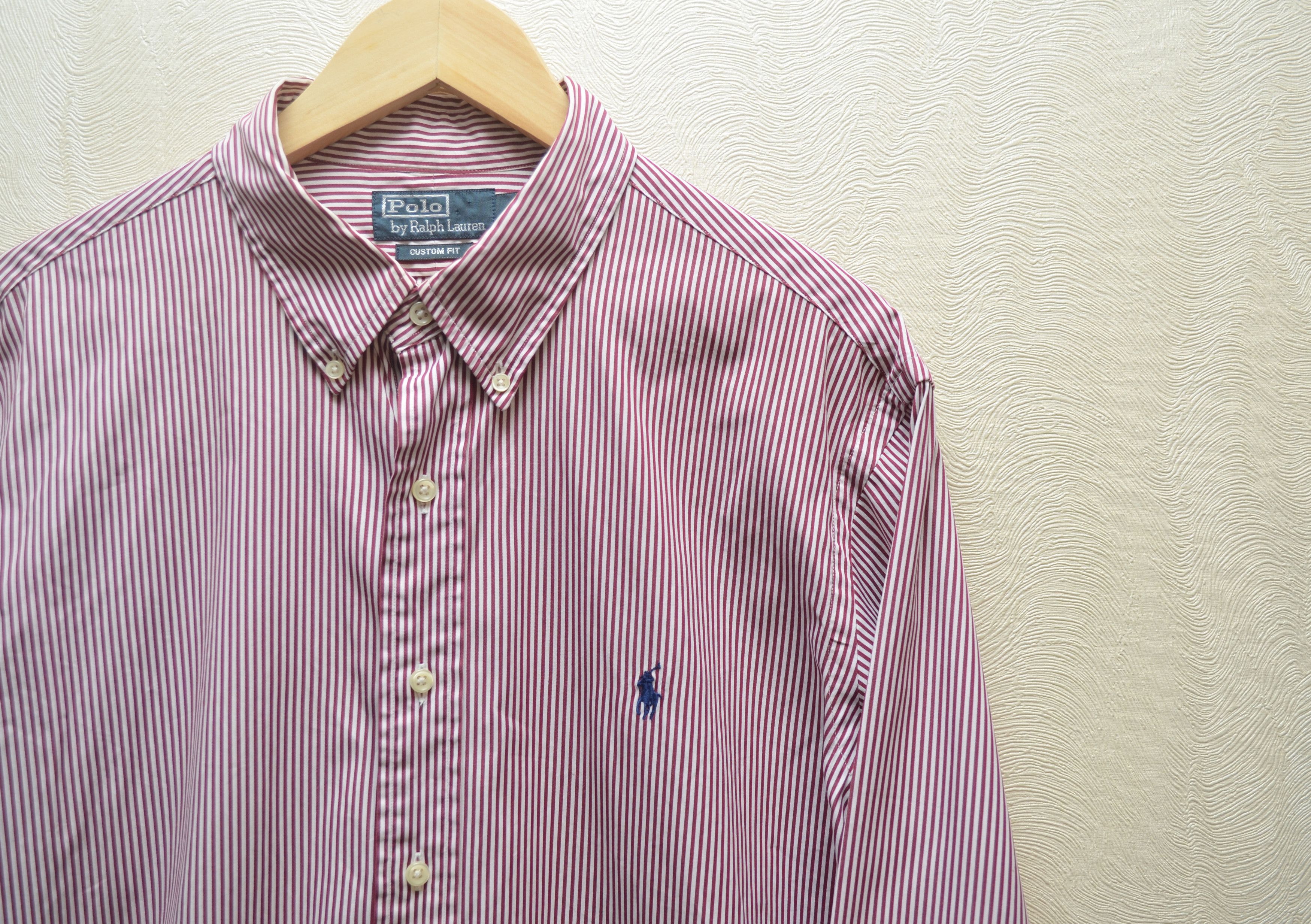 Polo Ralph Lauren × Vintage Polo Ralph Lauren Custom Fit Red White Striped Shirt Sz XL Size US XL / EU 56 / 4 - 3 Thumbnail