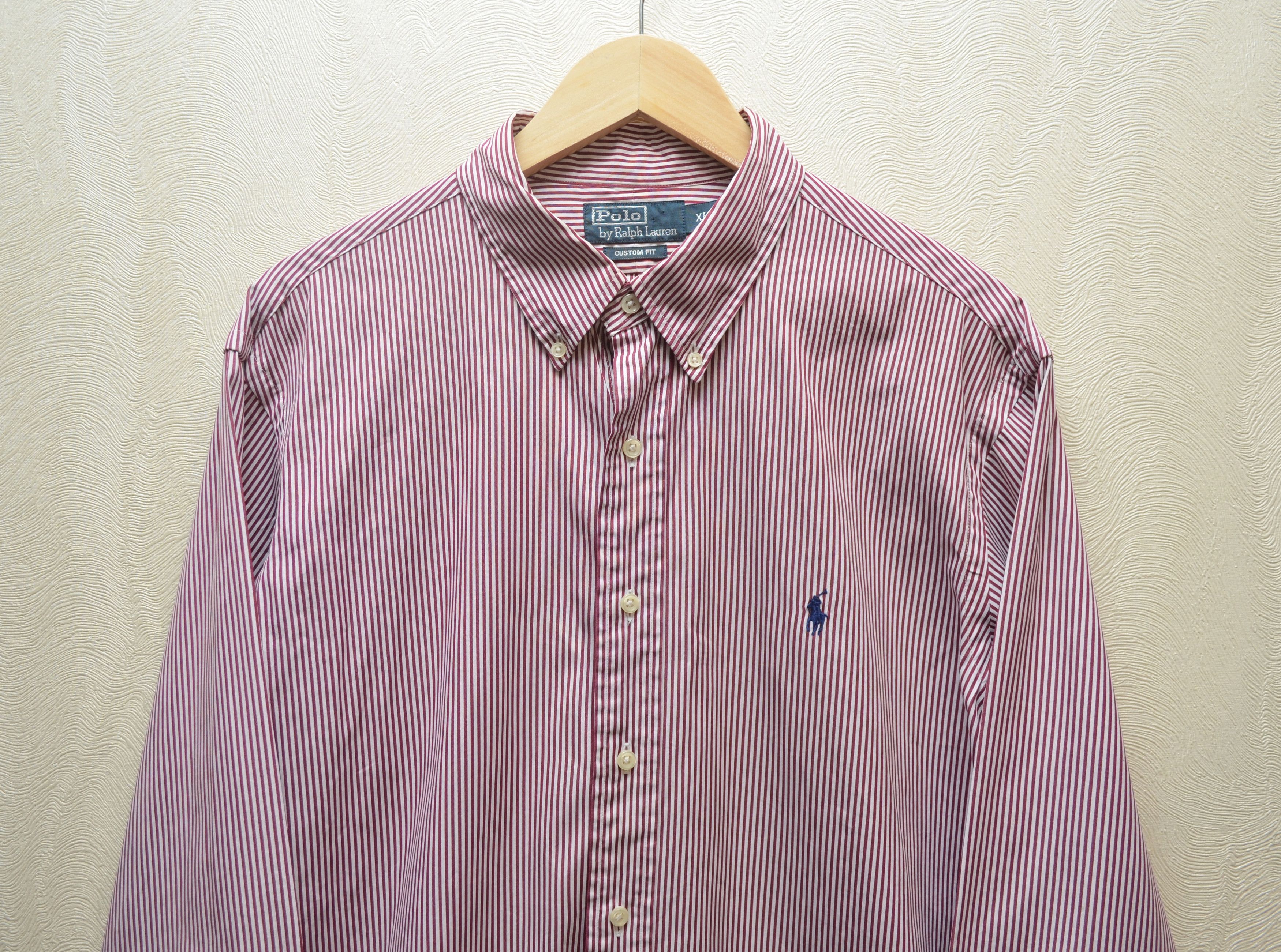 Polo Ralph Lauren × Vintage Polo Ralph Lauren Custom Fit Red White Striped Shirt Sz XL Size US XL / EU 56 / 4 - 2 Thumbnail