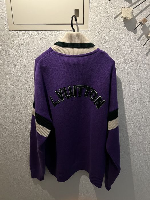 LOUIS VUITTON by Virgil Abloh Men's Purple Studio Jacquard Sweater Wool  Size S