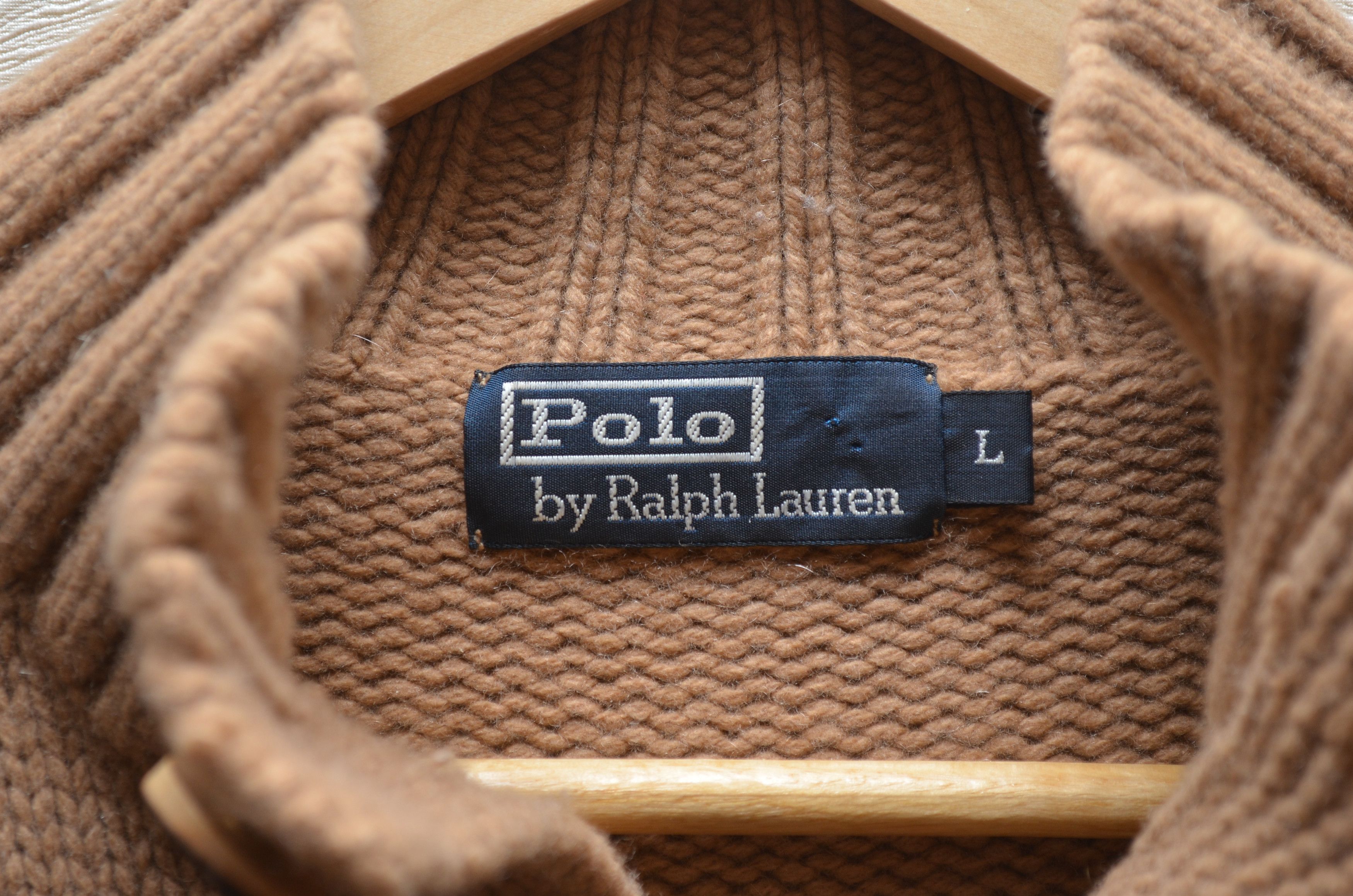 Polo Ralph Lauren × Vintage Polo Ralph Lauren Knit Wool Cashmere Beige Sweater Vintage Size US L / EU 52-54 / 3 - 10 Thumbnail