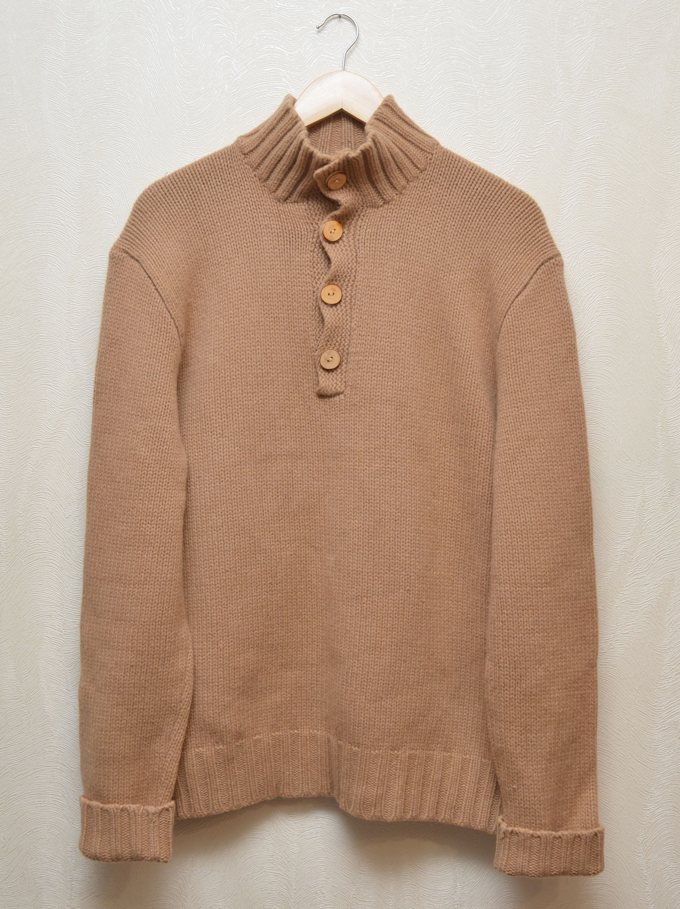 Polo Ralph Lauren × Vintage Polo Ralph Lauren Knit Wool Cashmere Beige Sweater Vintage Size US L / EU 52-54 / 3 - 1 Thumbnail