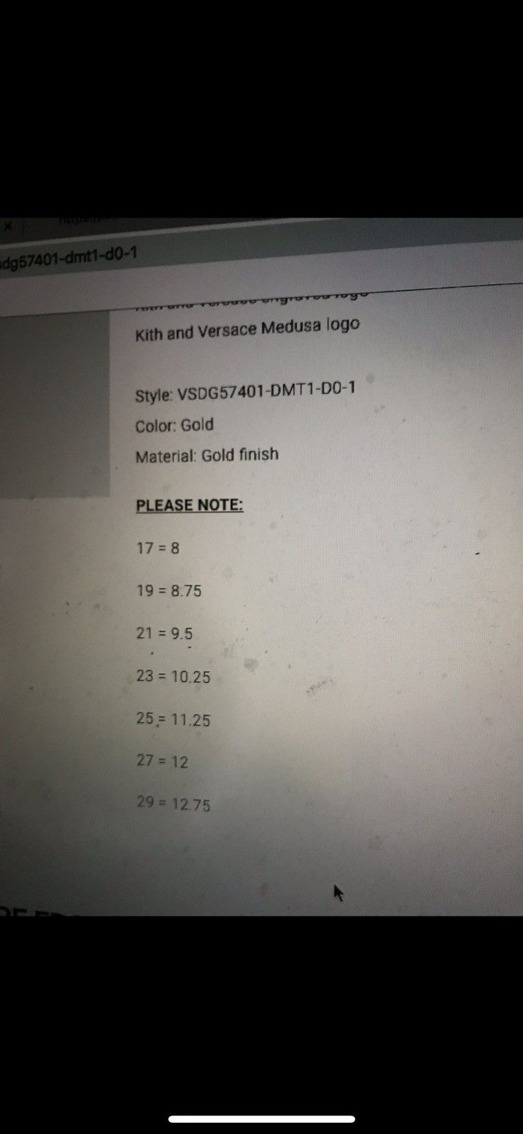 Kith × Versace 2019 Kith x Versace Medusa Ring Size ONE SIZE - 7 Thumbnail