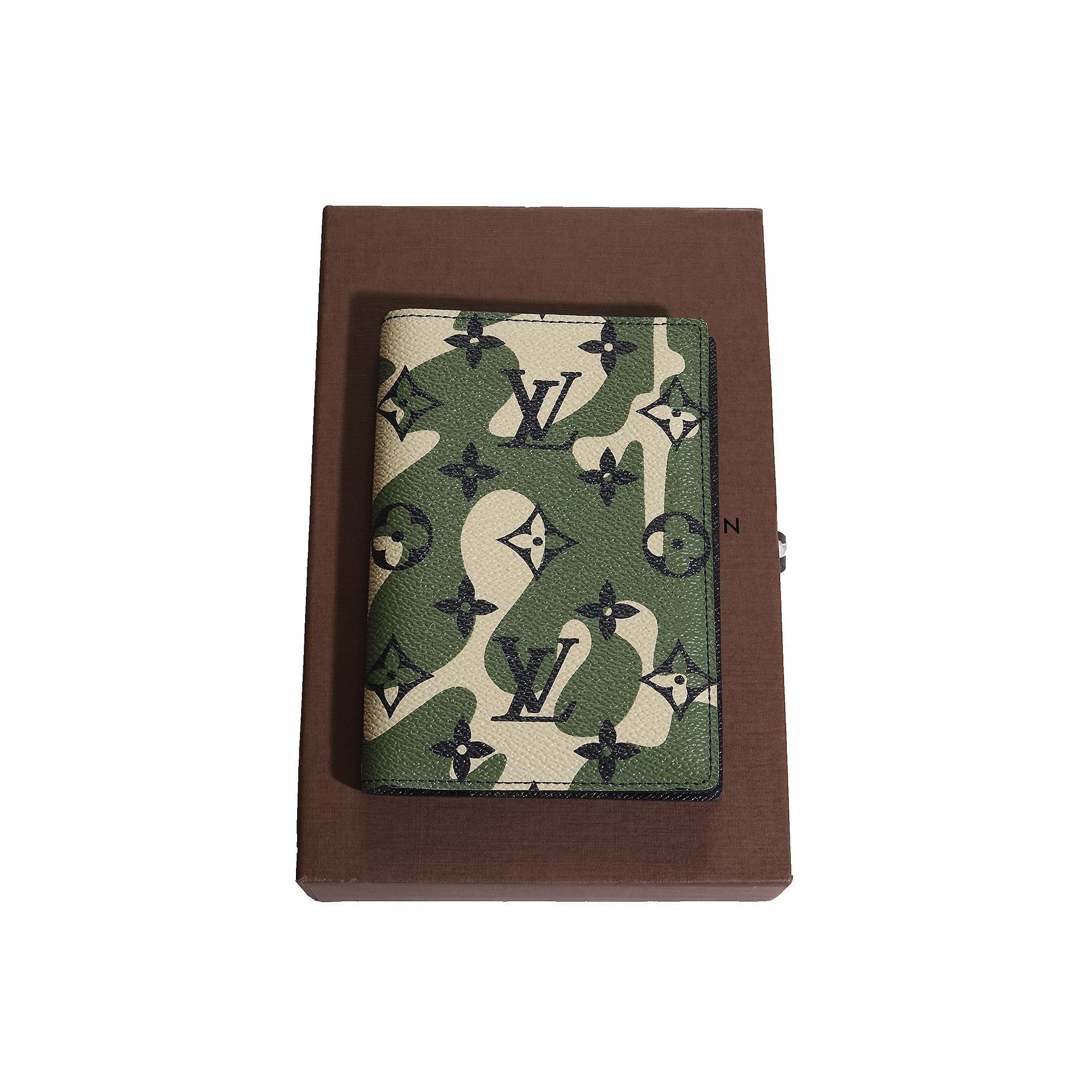 image of Louis Vuitton 2009 Takashi Murakami Camouflage Passport Holder, Men's