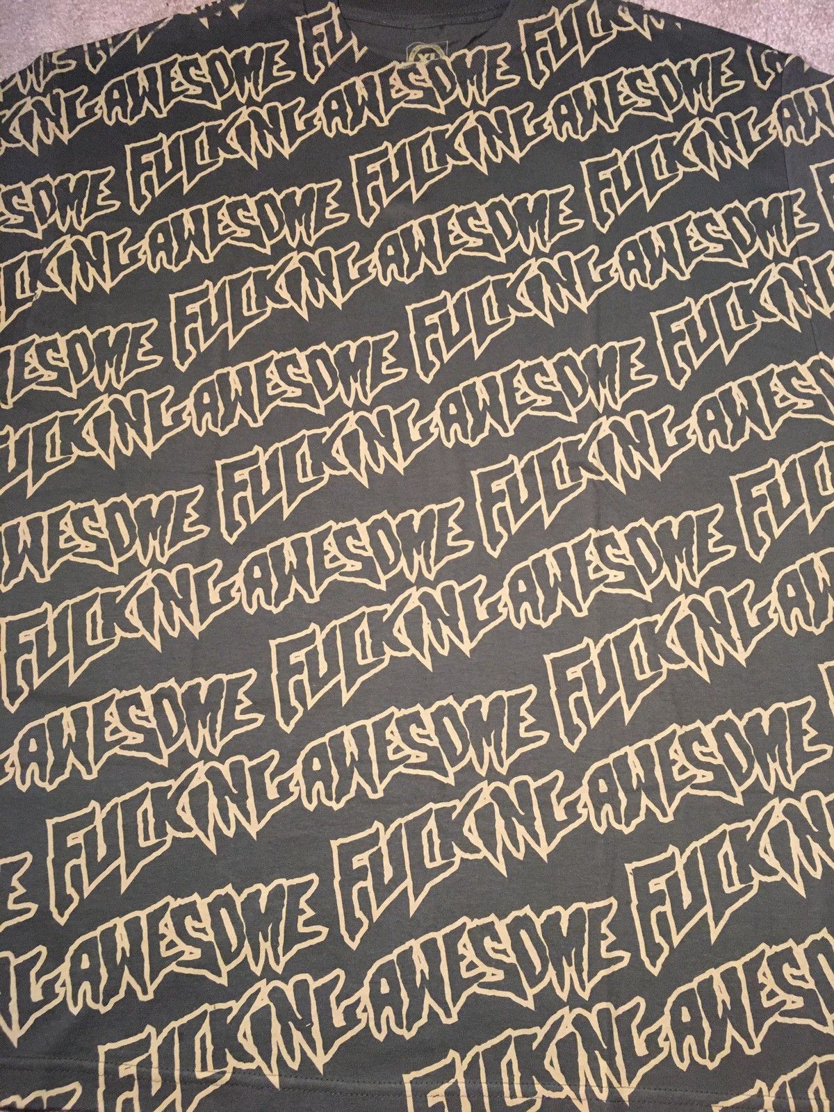 Fucking Awesome New 2007 Fucking Awesome Green Brown Tee All Over Logo FA O Size US XL / EU 56 / 4 - 3 Thumbnail