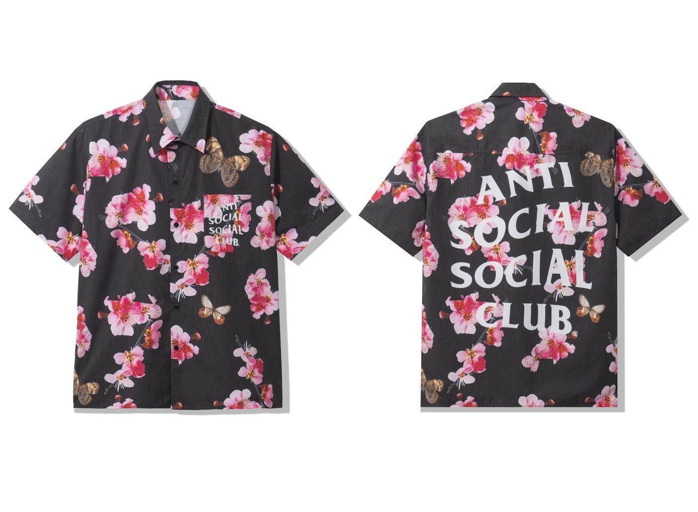 Anti Social Social Club DS White ASSC KKOCH Butterfly Woody Black Button Up Shirt Size US XL / EU 56 / 4 - 1 Thumbnail