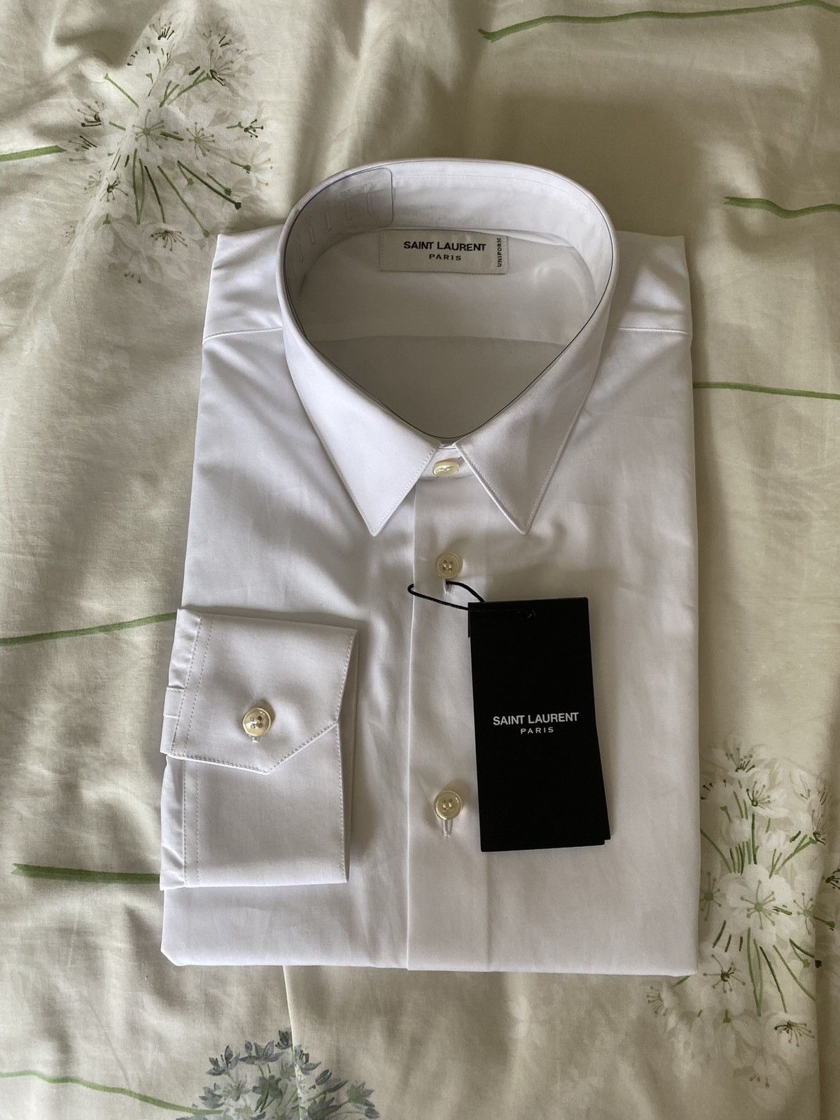 Saint Laurent Paris $760 sz 39 SS23 BNWT Saint Laurent white shirt cotton poplin Size 40R - 17 Thumbnail
