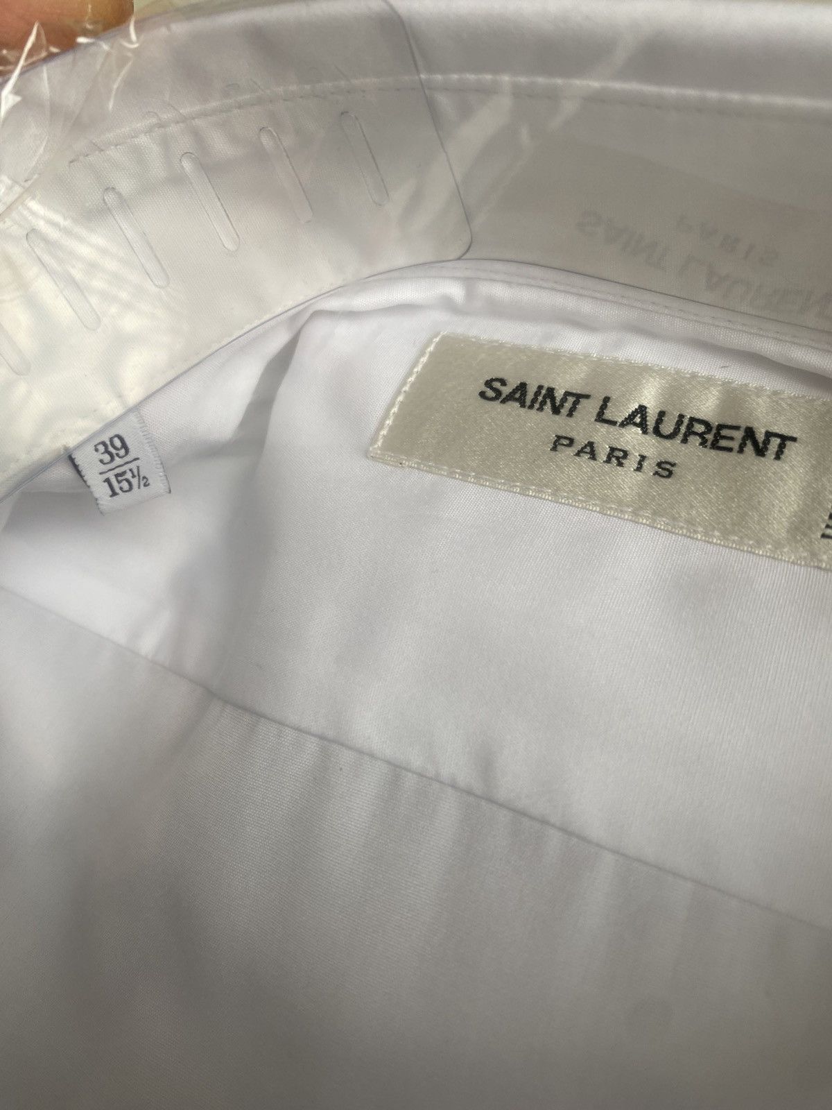 Saint Laurent Paris $760 sz 39 SS23 BNWT Saint Laurent white shirt cotton poplin Size 40R - 12 Thumbnail