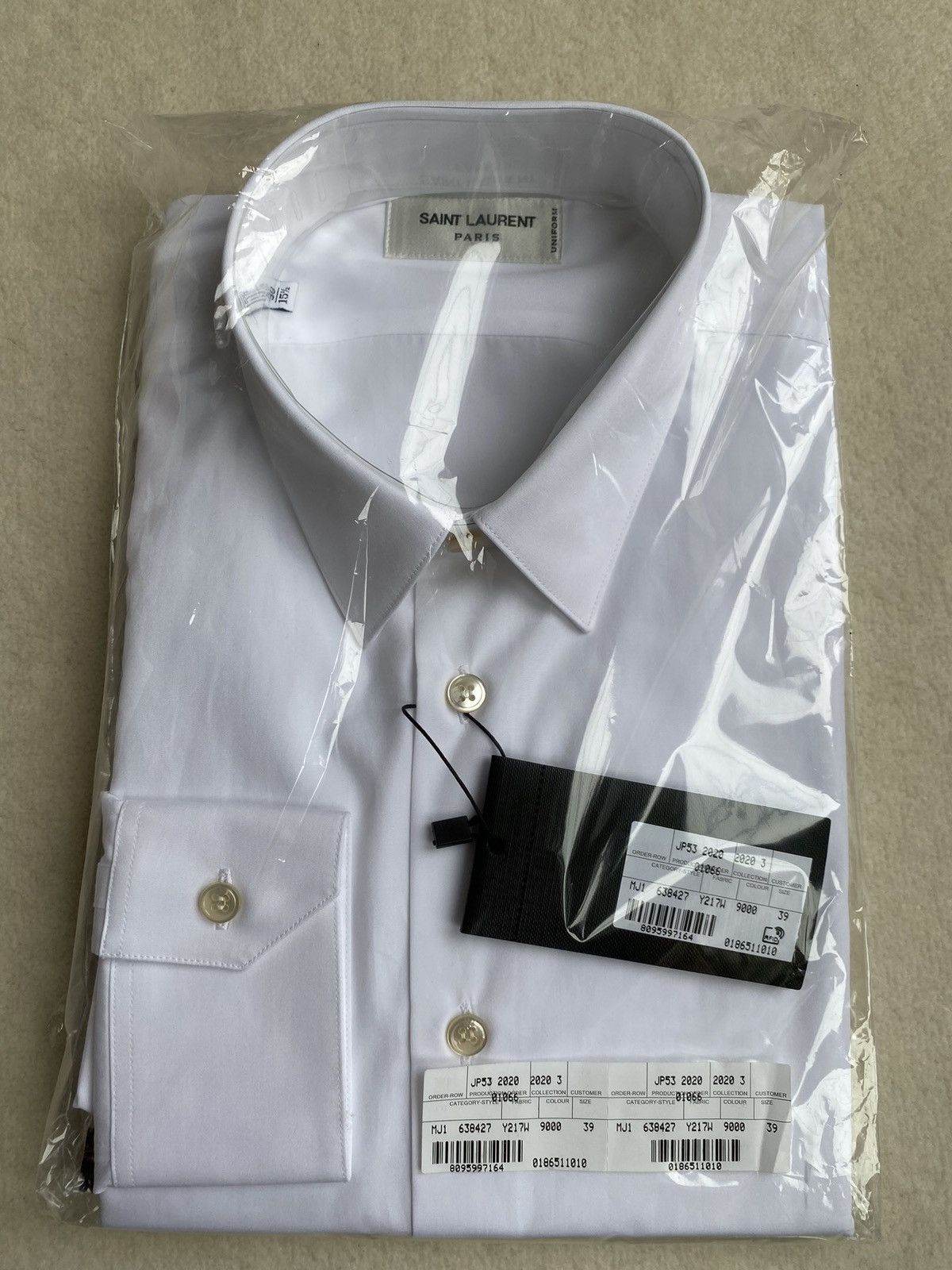 Saint Laurent Paris $760 sz 39 SS23 BNWT Saint Laurent white shirt cotton poplin Size 40R - 13 Thumbnail