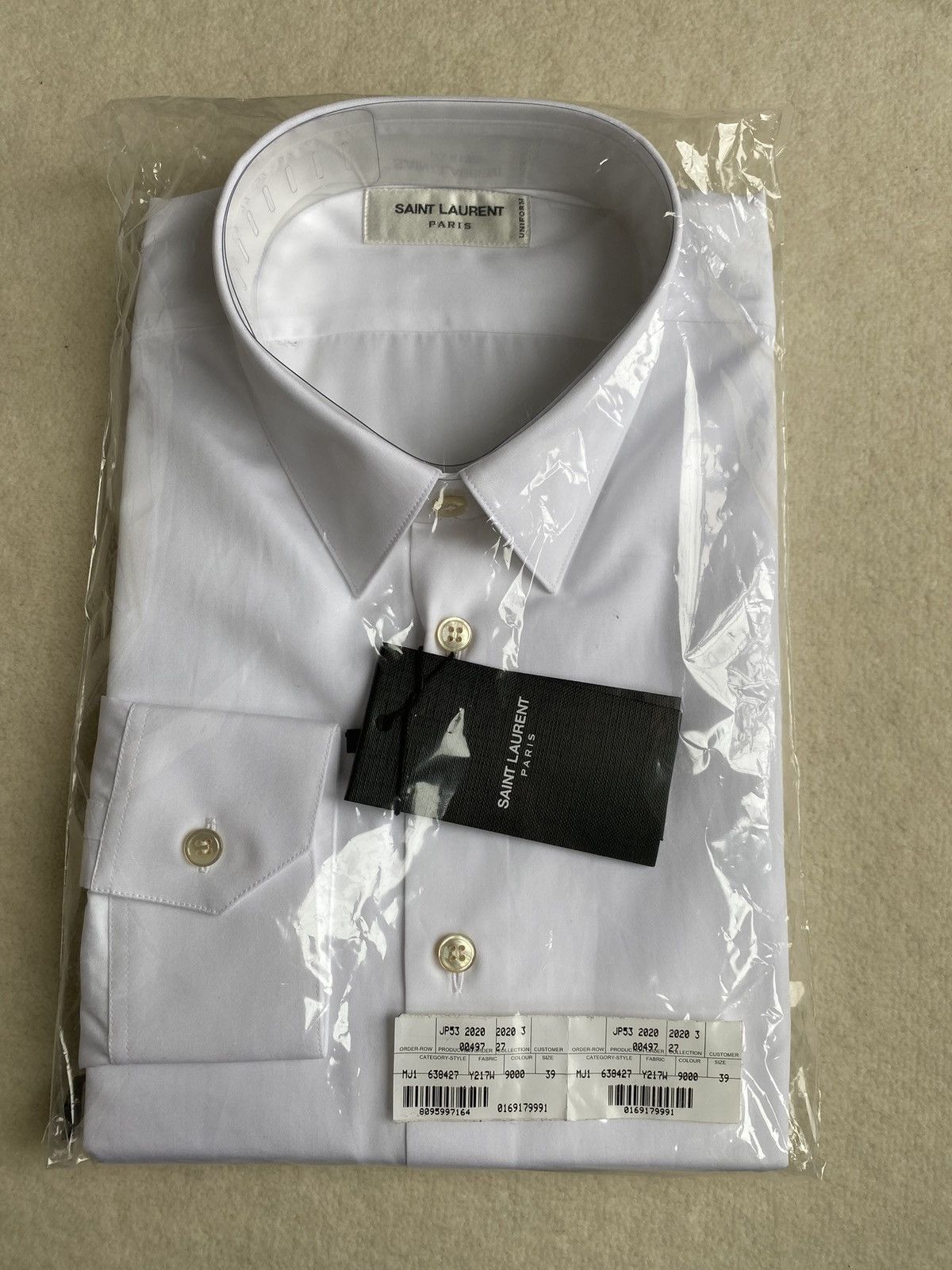 Saint Laurent Paris $760 sz 39 SS23 BNWT Saint Laurent white shirt cotton poplin Size 40R - 10 Thumbnail
