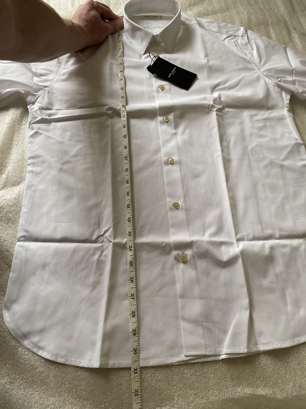 Saint Laurent Paris $760 sz 39 SS23 BNWT Saint Laurent white shirt cotton poplin Size 40R - 8 Thumbnail
