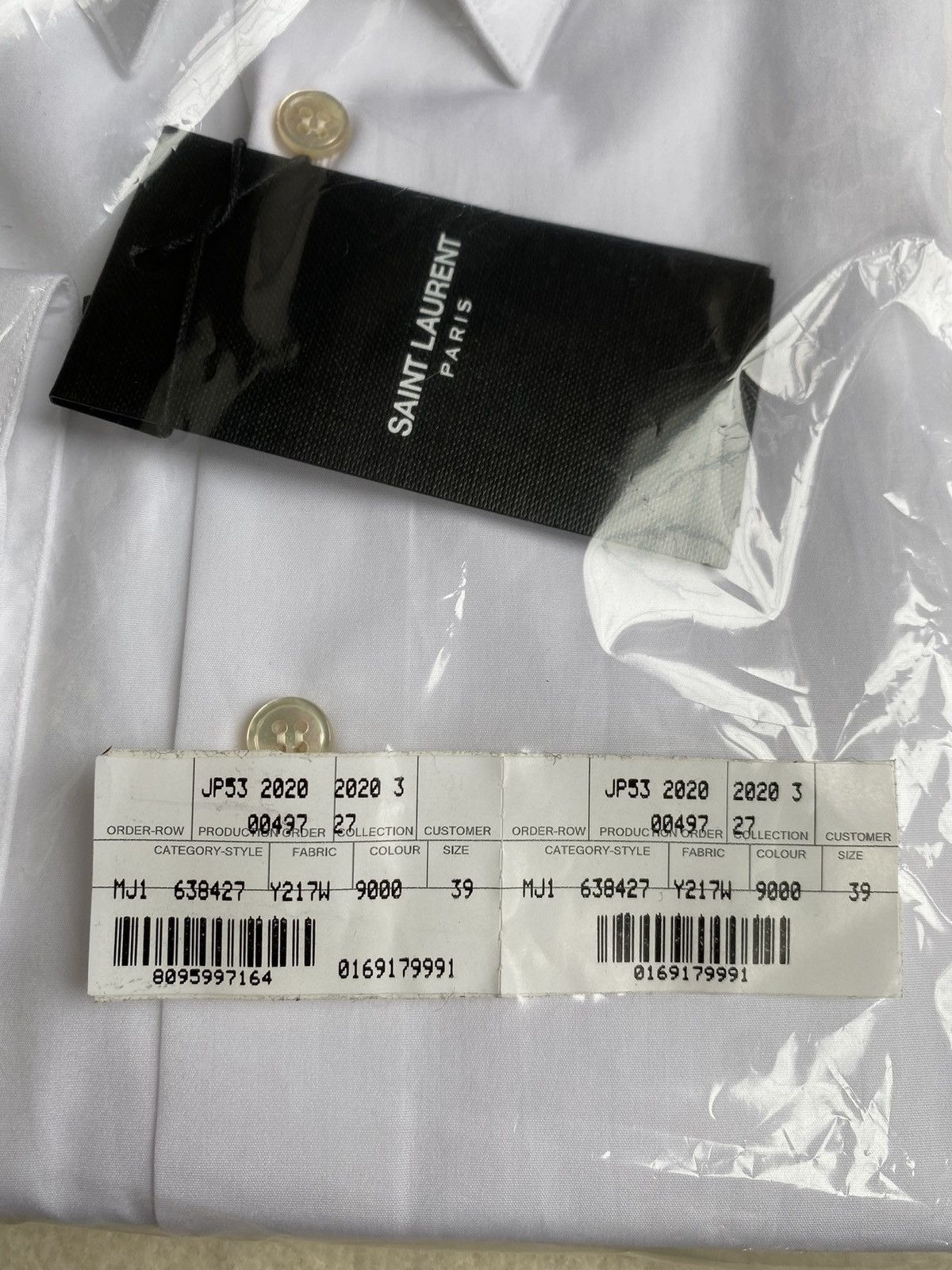 Saint Laurent Paris $760 sz 39 SS23 BNWT Saint Laurent white shirt cotton poplin Size 40R - 14 Thumbnail