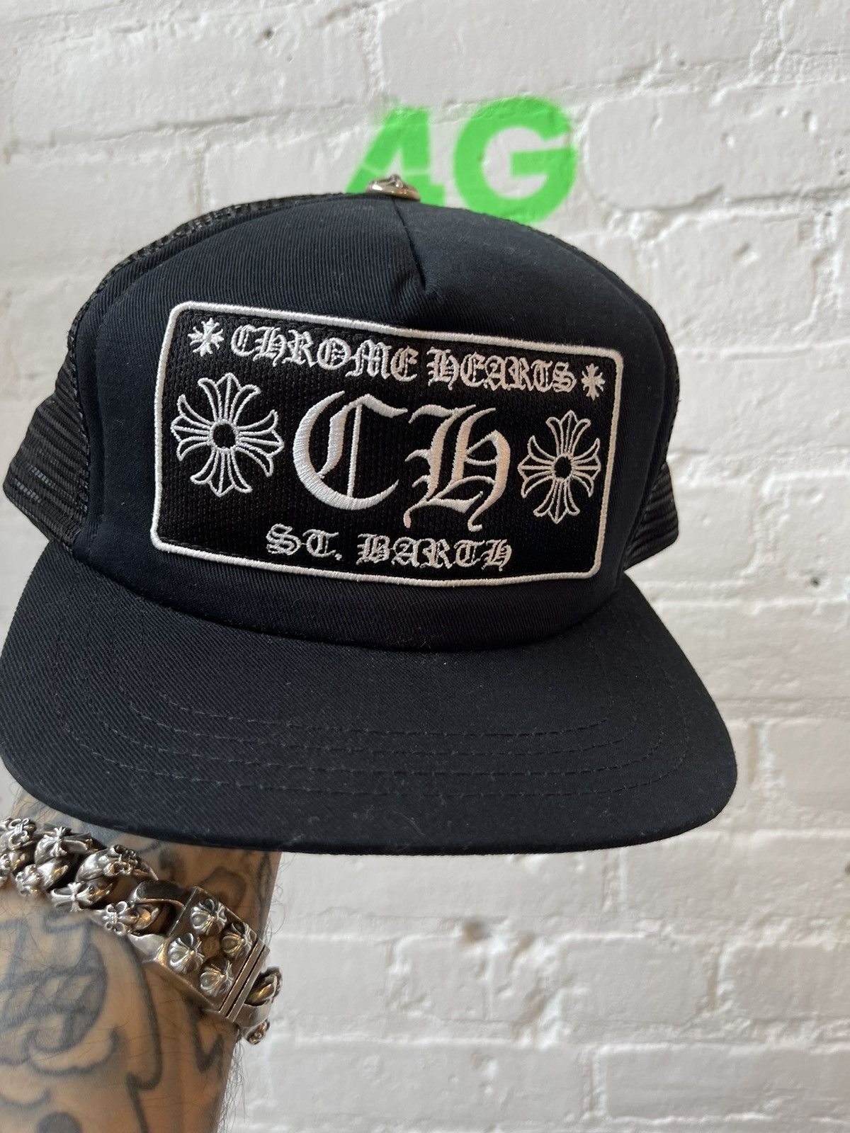 image of Chrome Hearts St Barths Trucker Hat New Black, Men's