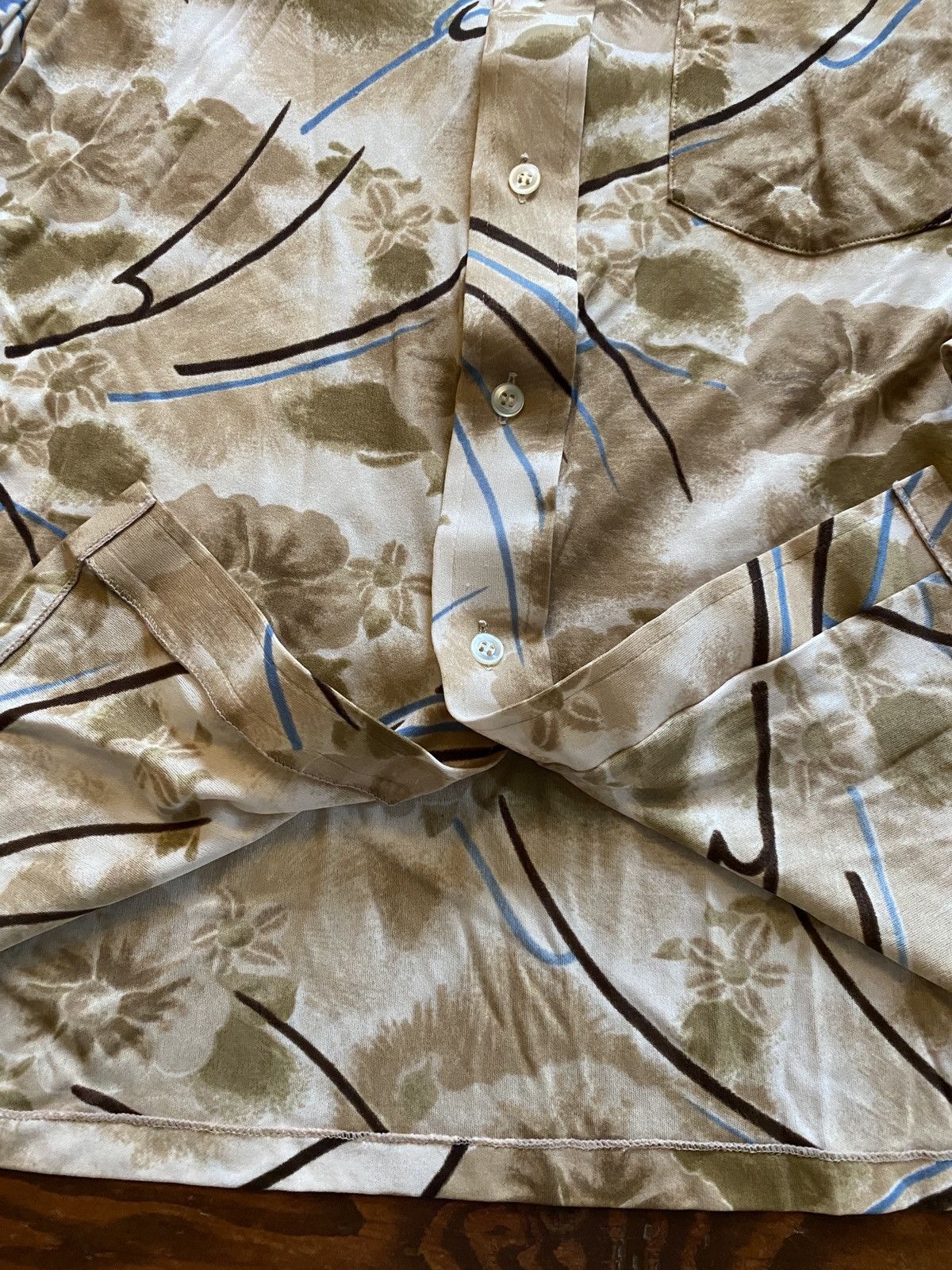 Retrofit Vintage 60’s Abstract Flowers Long Sleeve Button Up Size US M / EU 48-50 / 2 - 6 Thumbnail