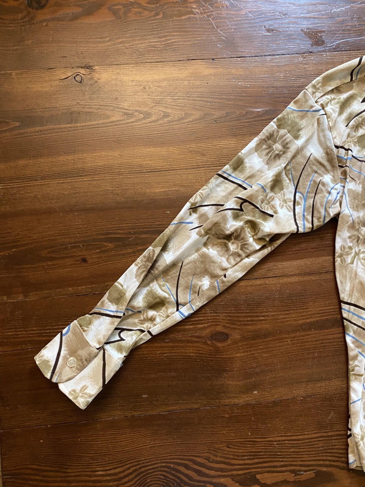 Retrofit Vintage 60’s Abstract Flowers Long Sleeve Button Up Size US M / EU 48-50 / 2 - 9 Thumbnail