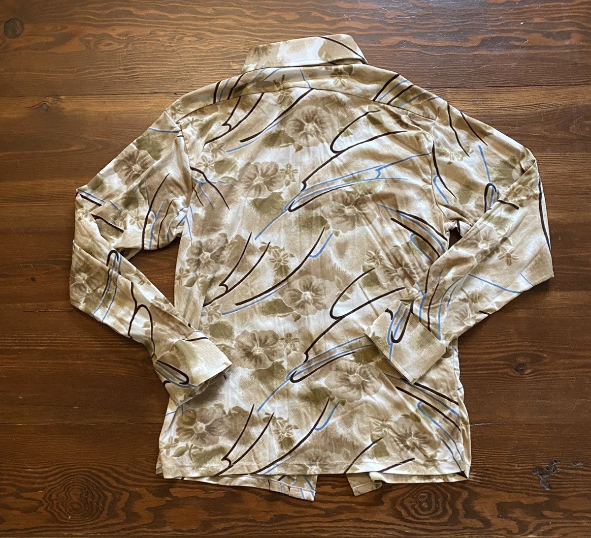 Retrofit Vintage 60’s Abstract Flowers Long Sleeve Button Up Size US M / EU 48-50 / 2 - 7 Thumbnail