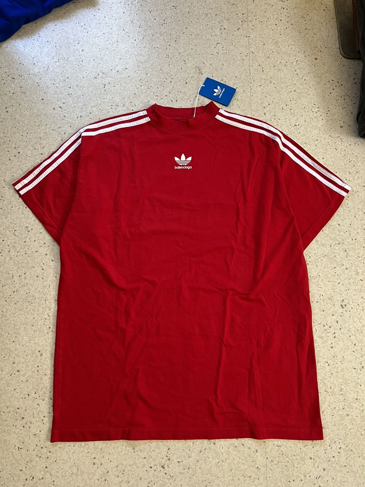 Adidas × Balenciaga Sz2 Red Striped Shirt Size US M / EU 48-50 / 2 - 1 Thumbnail