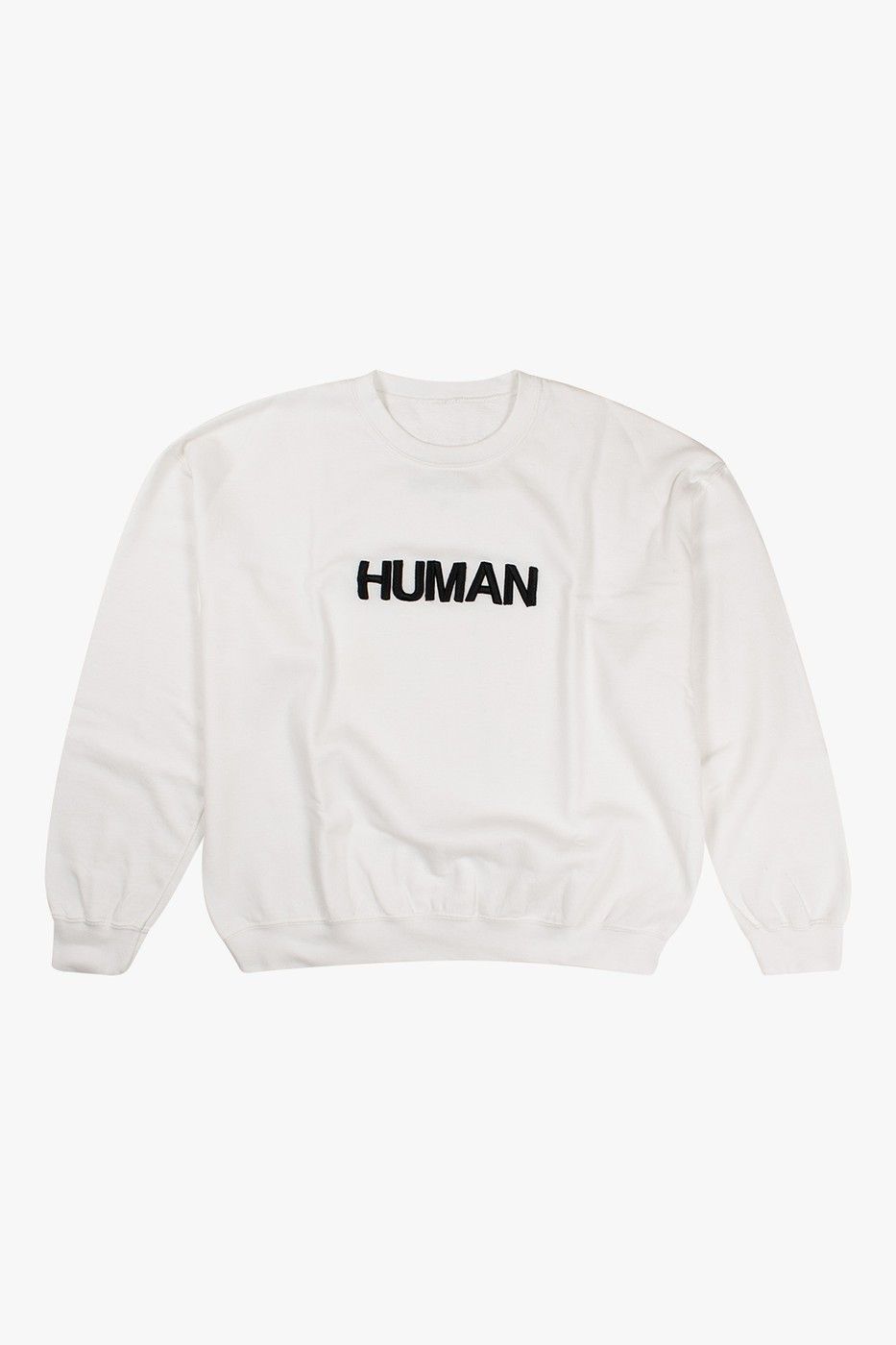 image of Daft Punk X Maxfield Human Crewneck Sweatshirt in White, Men's (Size XL)