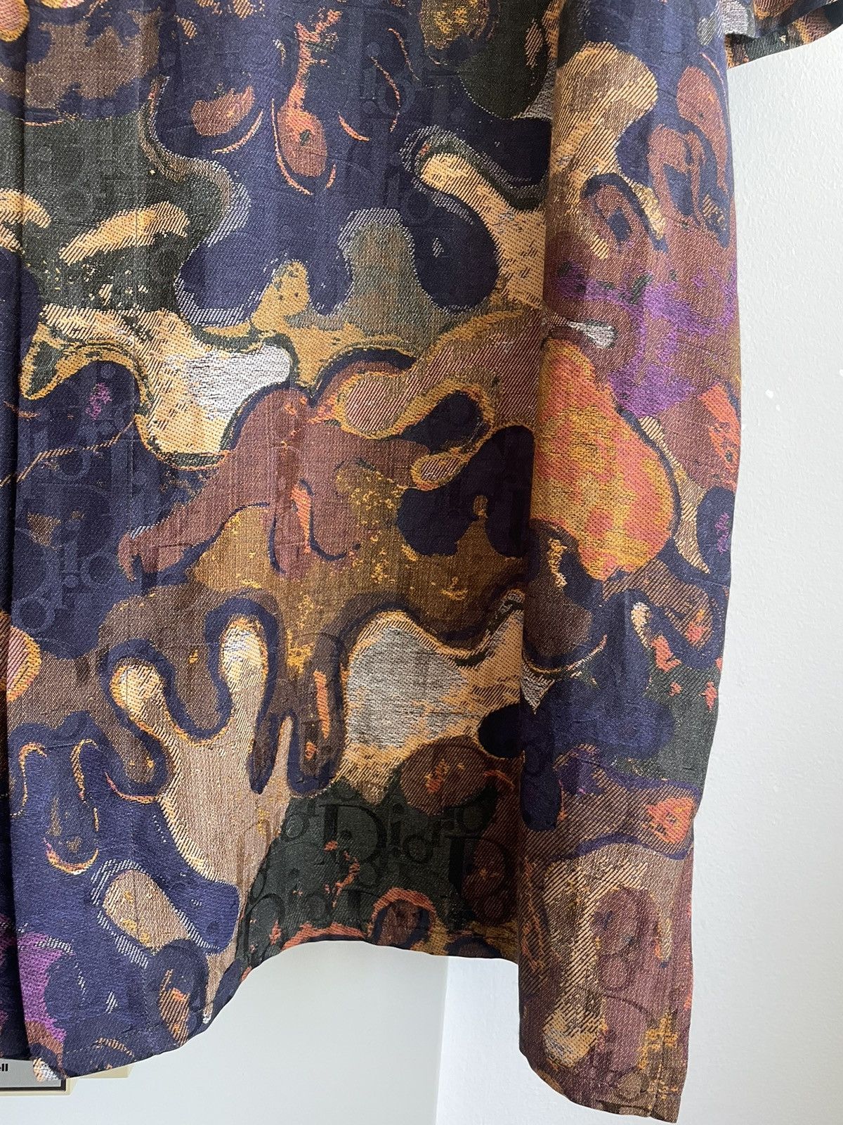 Dior Super Rare Runway Dior x Peter Doig Oblique Logo Silk Shirt Size US L / EU 52-54 / 3 - 10 Thumbnail