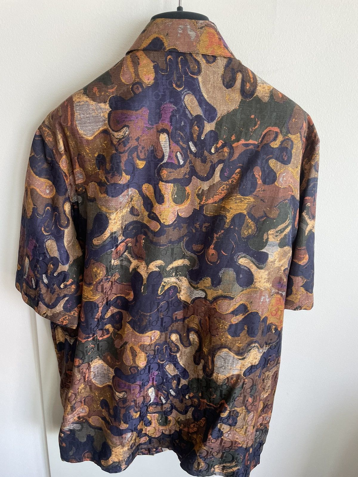 Dior Super Rare Runway Dior x Peter Doig Oblique Logo Silk Shirt Size US L / EU 52-54 / 3 - 14 Thumbnail