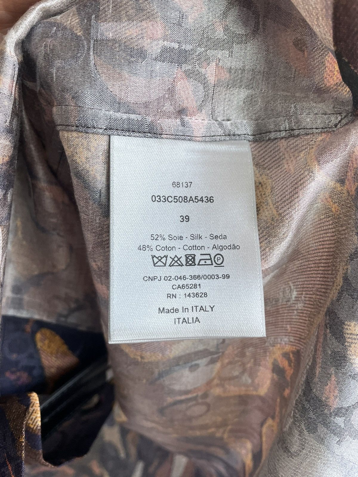 Dior Super Rare Runway Dior x Peter Doig Oblique Logo Silk Shirt Size US L / EU 52-54 / 3 - 7 Thumbnail