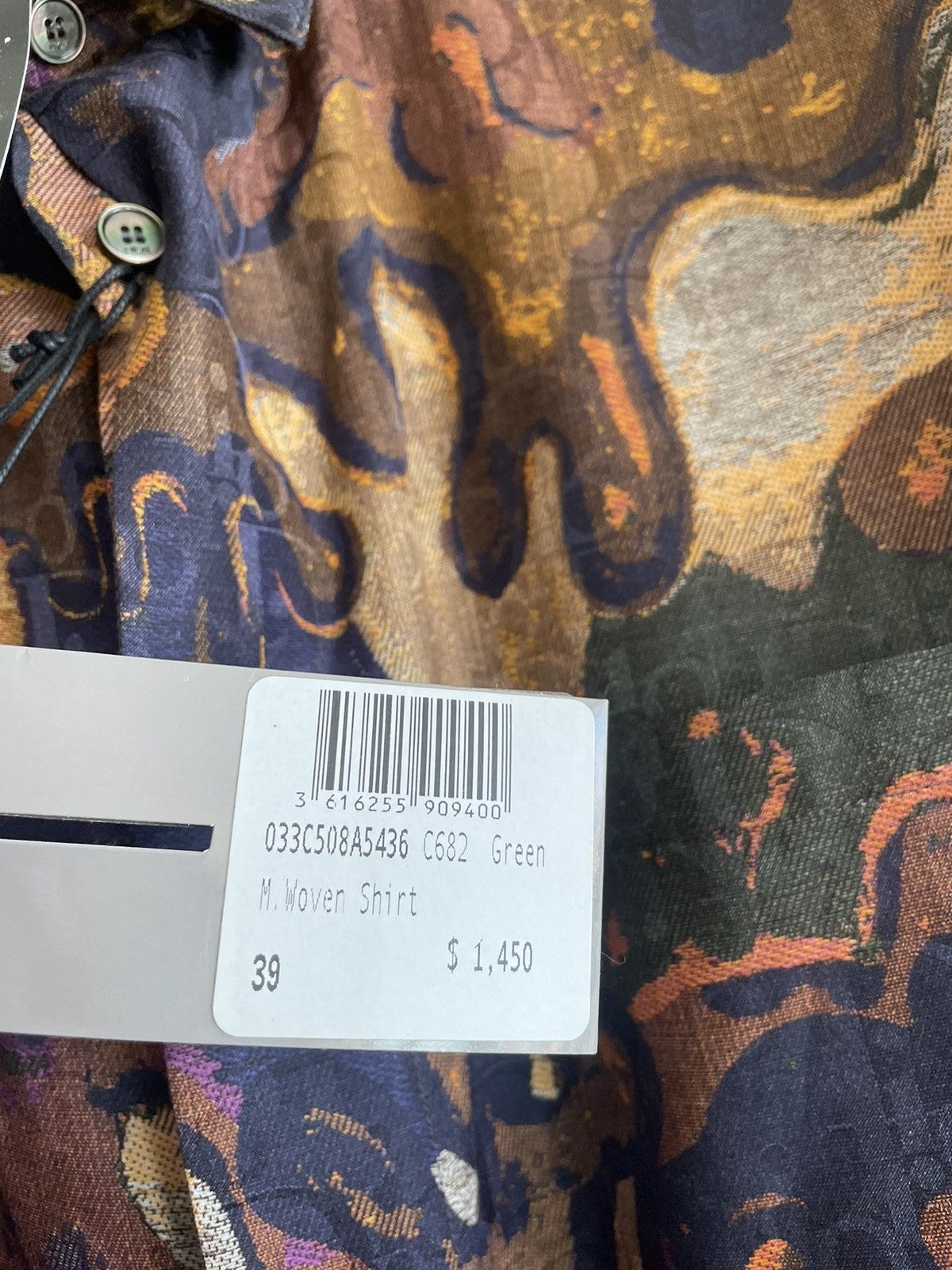 Dior Super Rare Runway Dior x Peter Doig Oblique Logo Silk Shirt Size US L / EU 52-54 / 3 - 18 Thumbnail