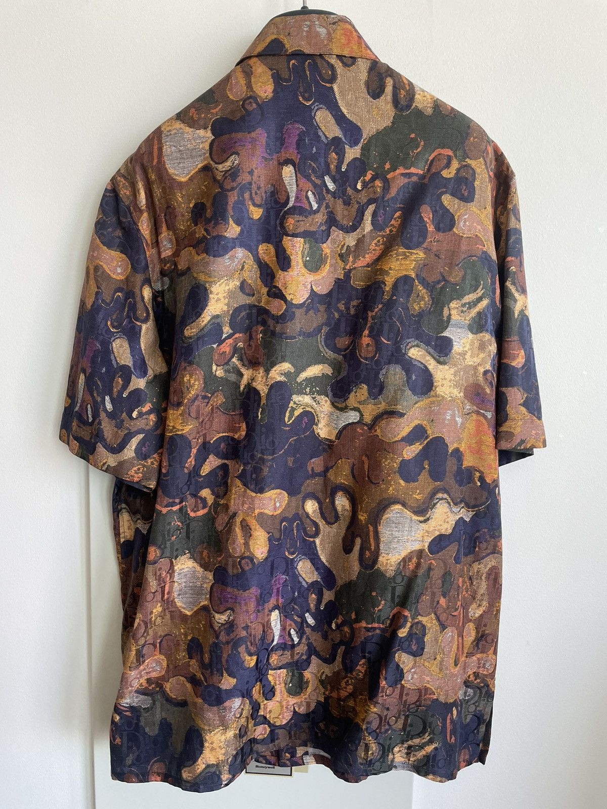 Dior Super Rare Runway Dior x Peter Doig Oblique Logo Silk Shirt Size US L / EU 52-54 / 3 - 13 Thumbnail