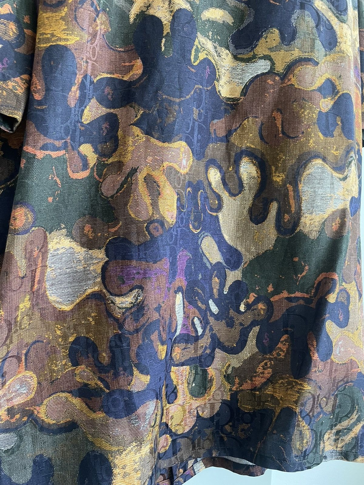 Dior Super Rare Runway Dior x Peter Doig Oblique Logo Silk Shirt Size US L / EU 52-54 / 3 - 25 Thumbnail