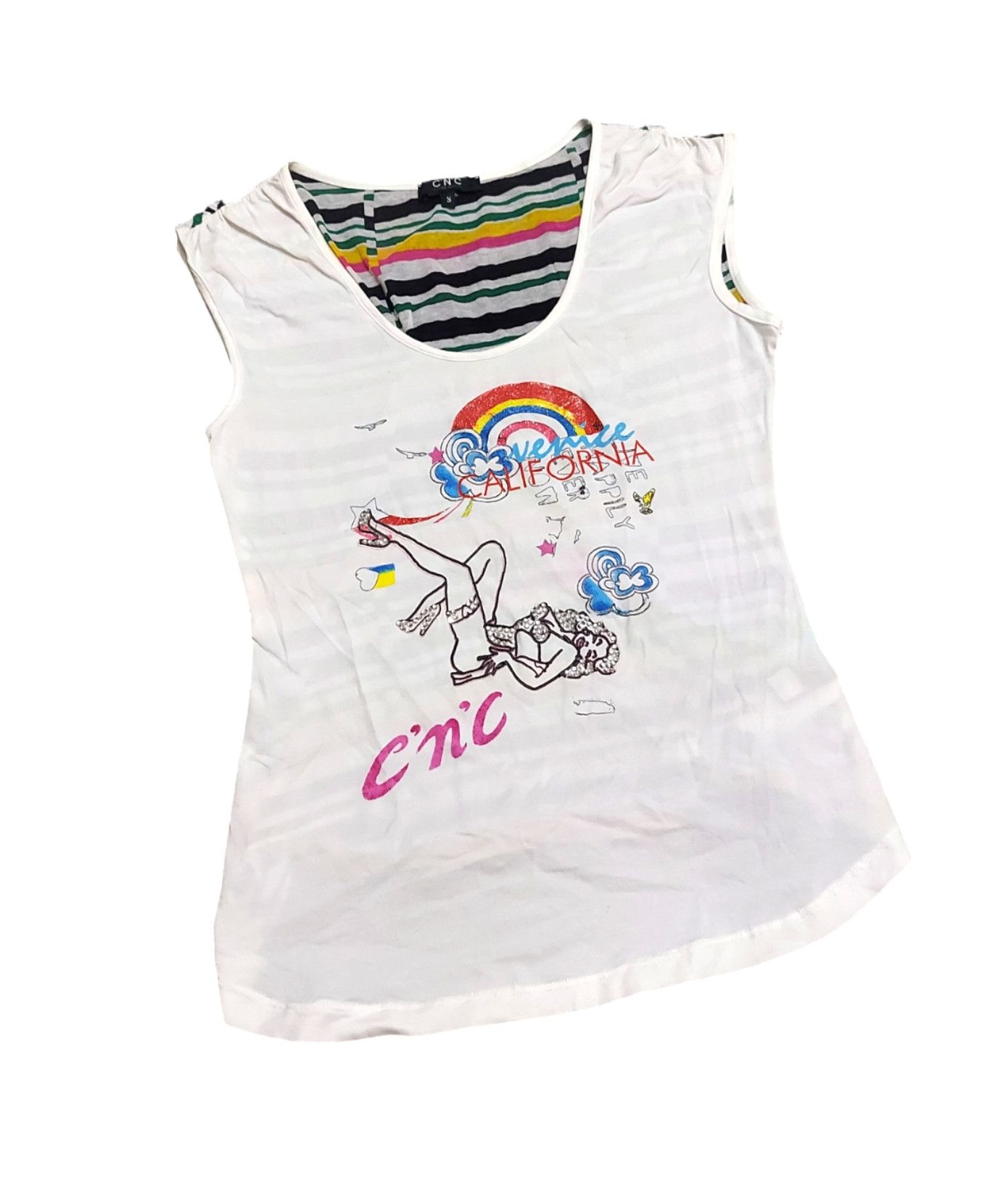 Costume National × Designer RARE! COSTUME NATIONAL "VENICE CALIFORNIA" TANK TOP Size S / US 4 / IT 40 - 5 Thumbnail