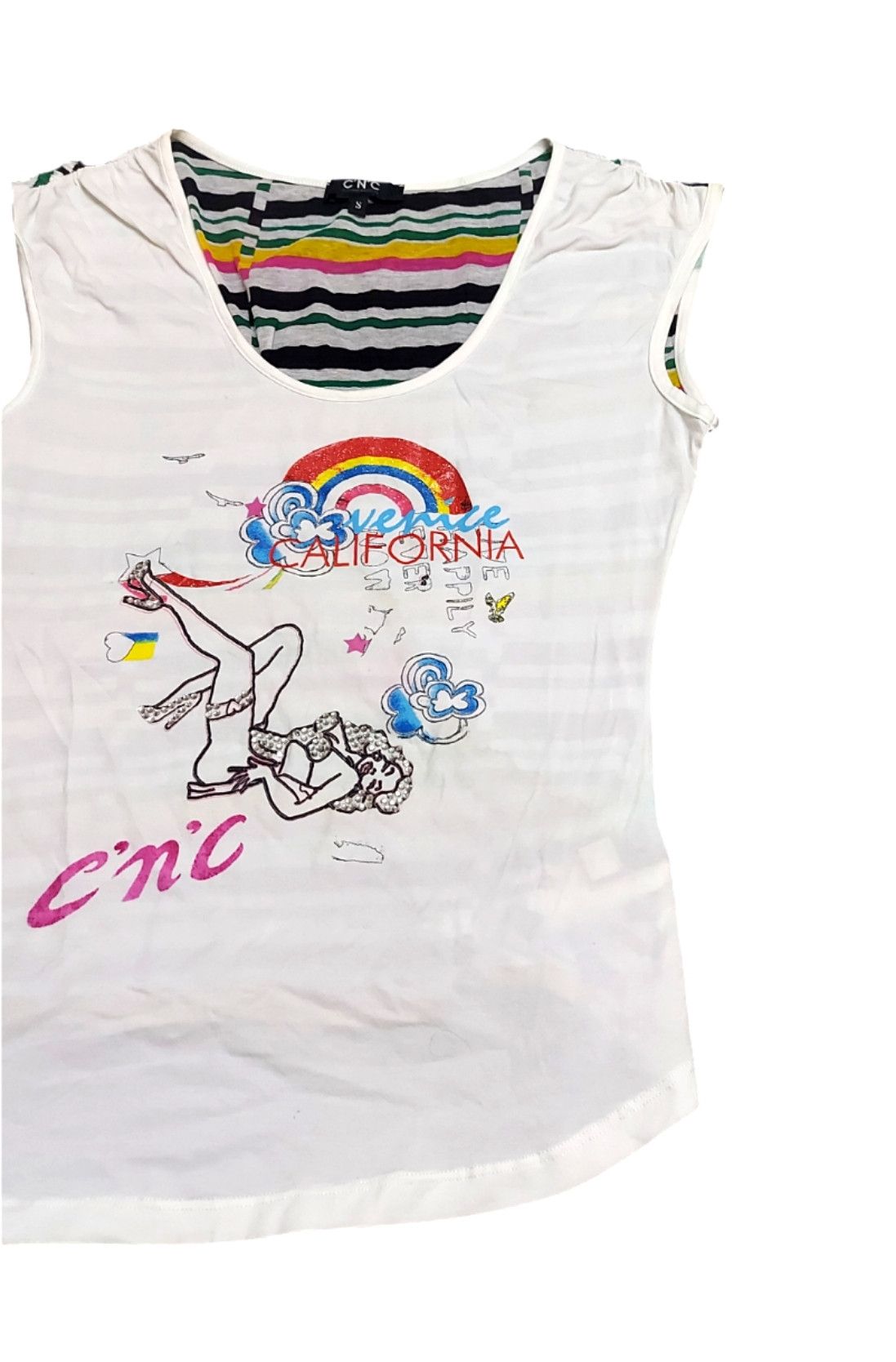 Costume National × Designer RARE! COSTUME NATIONAL "VENICE CALIFORNIA" TANK TOP Size S / US 4 / IT 40 - 3 Thumbnail