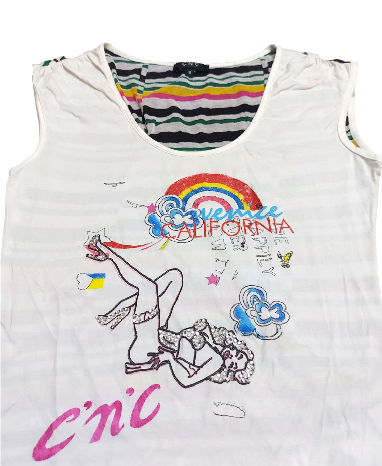 Costume National × Designer RARE! COSTUME NATIONAL "VENICE CALIFORNIA" TANK TOP Size S / US 4 / IT 40 - 6 Thumbnail