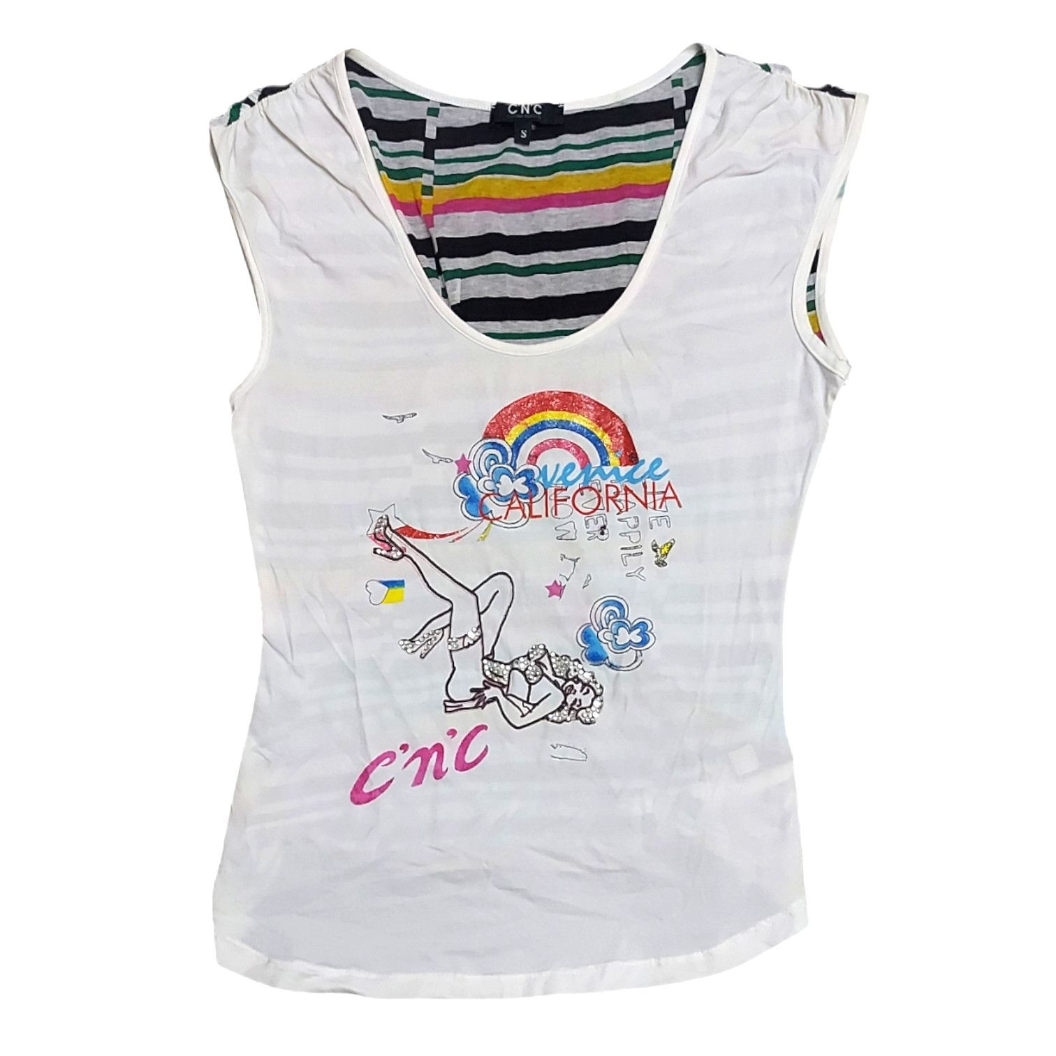 Costume National × Designer RARE! COSTUME NATIONAL "VENICE CALIFORNIA" TANK TOP Size S / US 4 / IT 40 - 1 Thumbnail