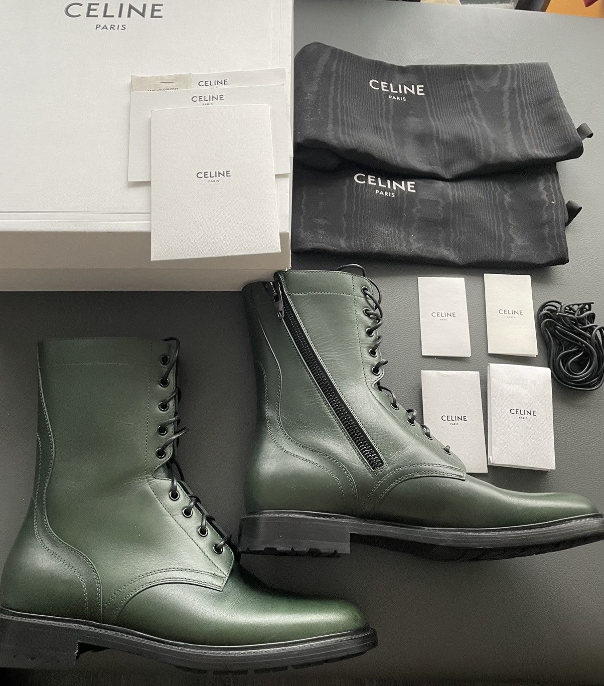 Celine × Hedi Slimane Limited Edition Celine by Hedi Runway Ranger Leather Boots Size US 10.5 / EU 43-44 - 6 Thumbnail