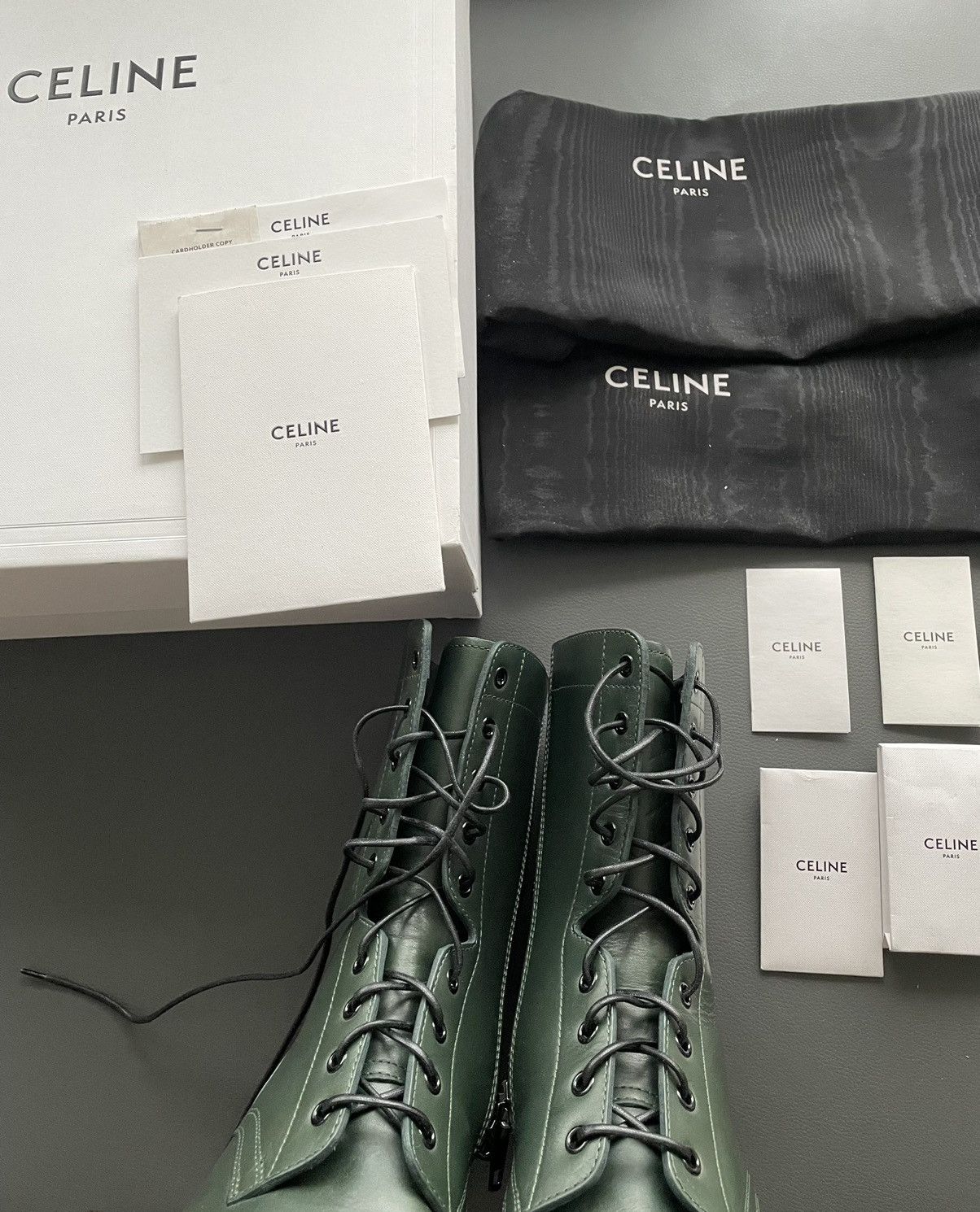 Celine × Hedi Slimane Limited Edition Celine by Hedi Runway Ranger Leather Boots Size US 10.5 / EU 43-44 - 11 Thumbnail
