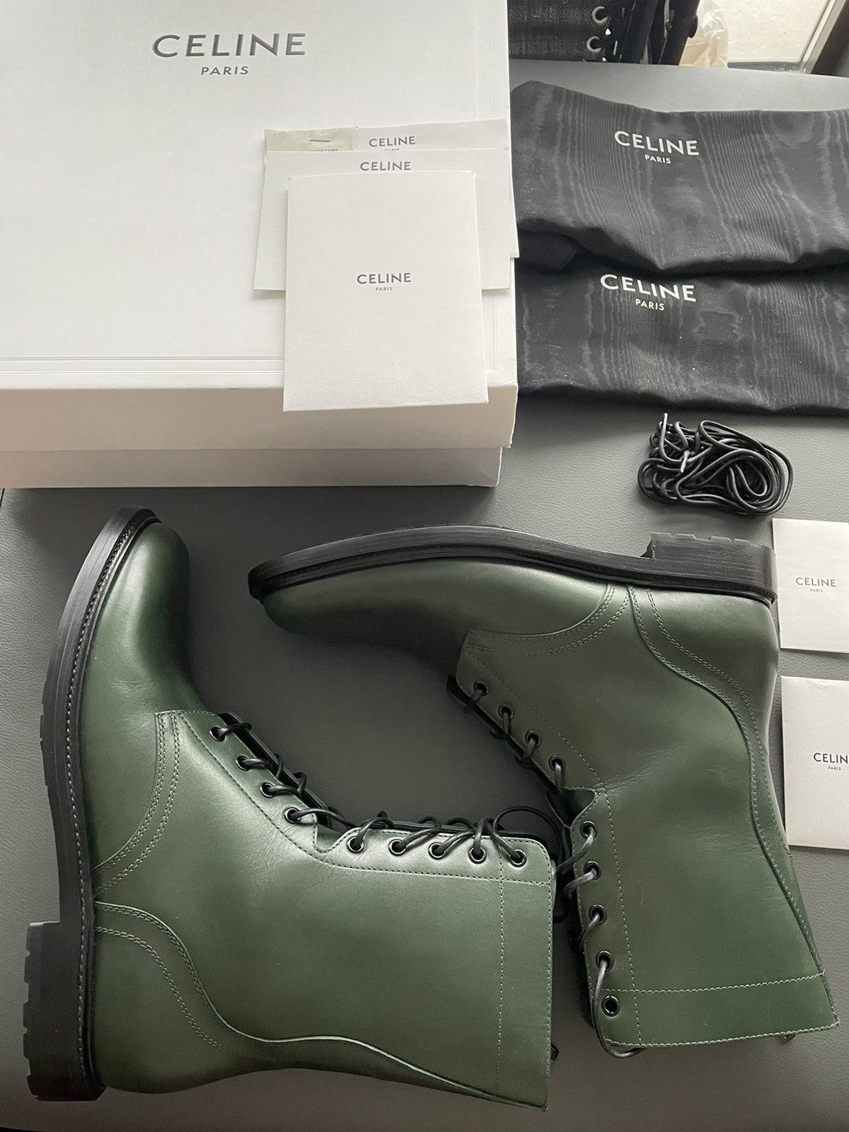 Celine × Hedi Slimane Limited Edition Celine by Hedi Runway Ranger Leather Boots Size US 10.5 / EU 43-44 - 25 Thumbnail