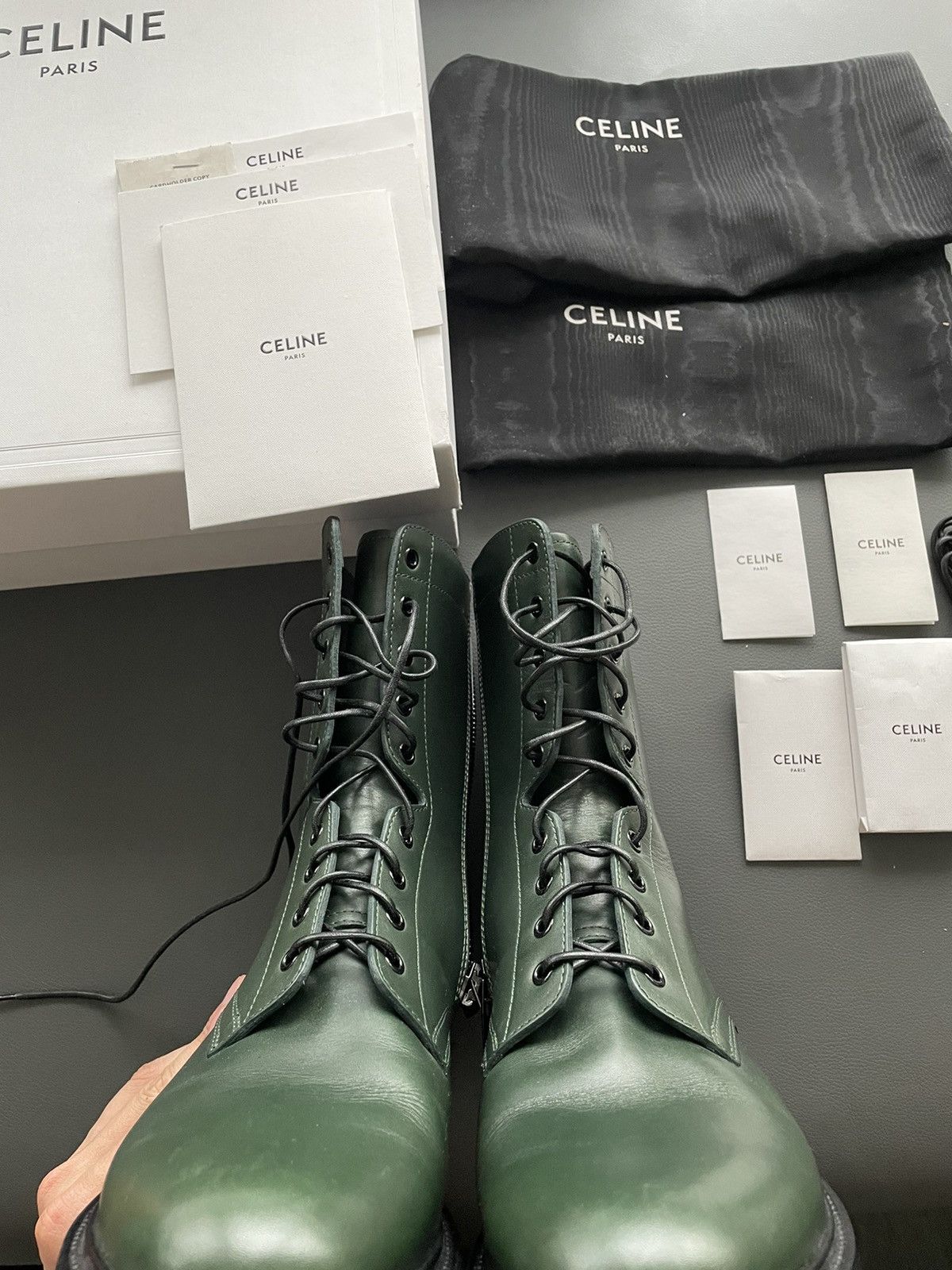 Celine × Hedi Slimane Limited Edition Celine by Hedi Runway Ranger Leather Boots Size US 10.5 / EU 43-44 - 23 Thumbnail