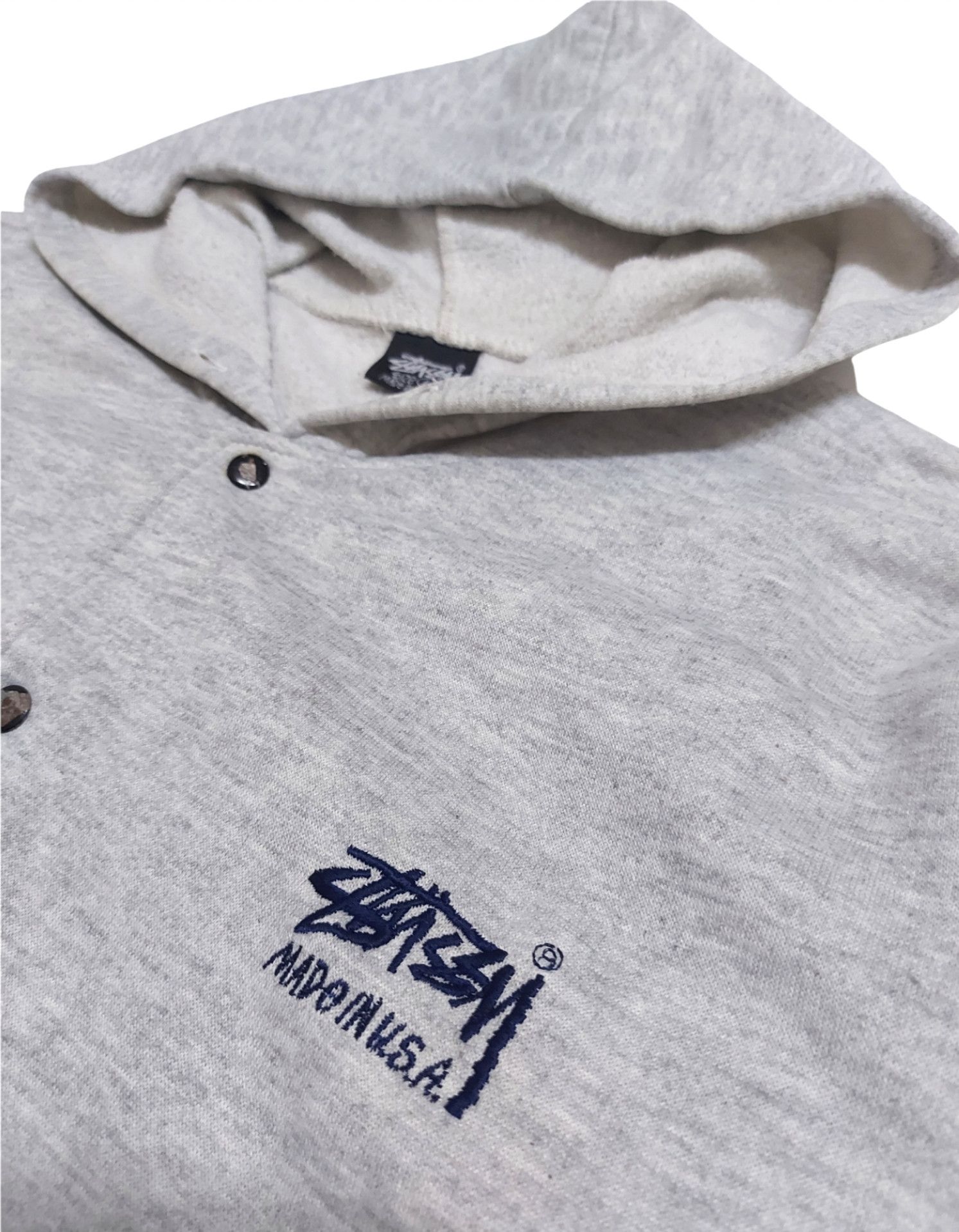 Stussy × Vintage RARE! VTG 90s STUSSY "MADE IN USA" VARSITY HOODIE Size US L / EU 52-54 / 3 - 7 Thumbnail