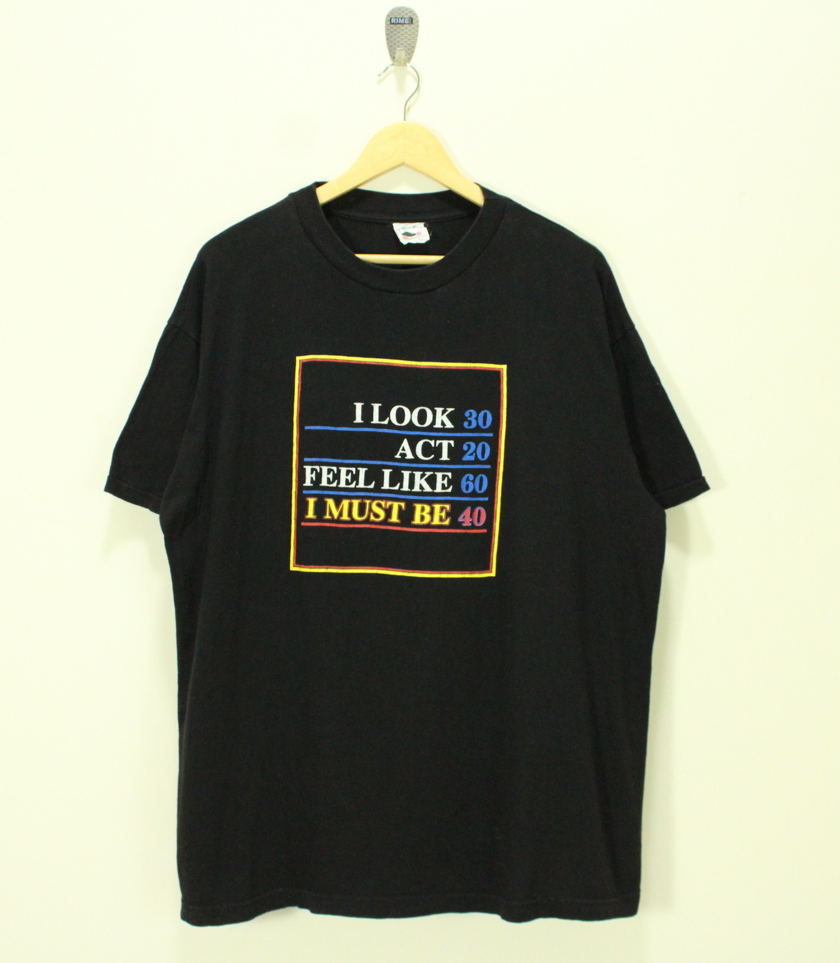 Vintage Vintage 90s FUNNY T Shirt Birthday Size US XL / EU 56 / 4 - 1 Thumbnail