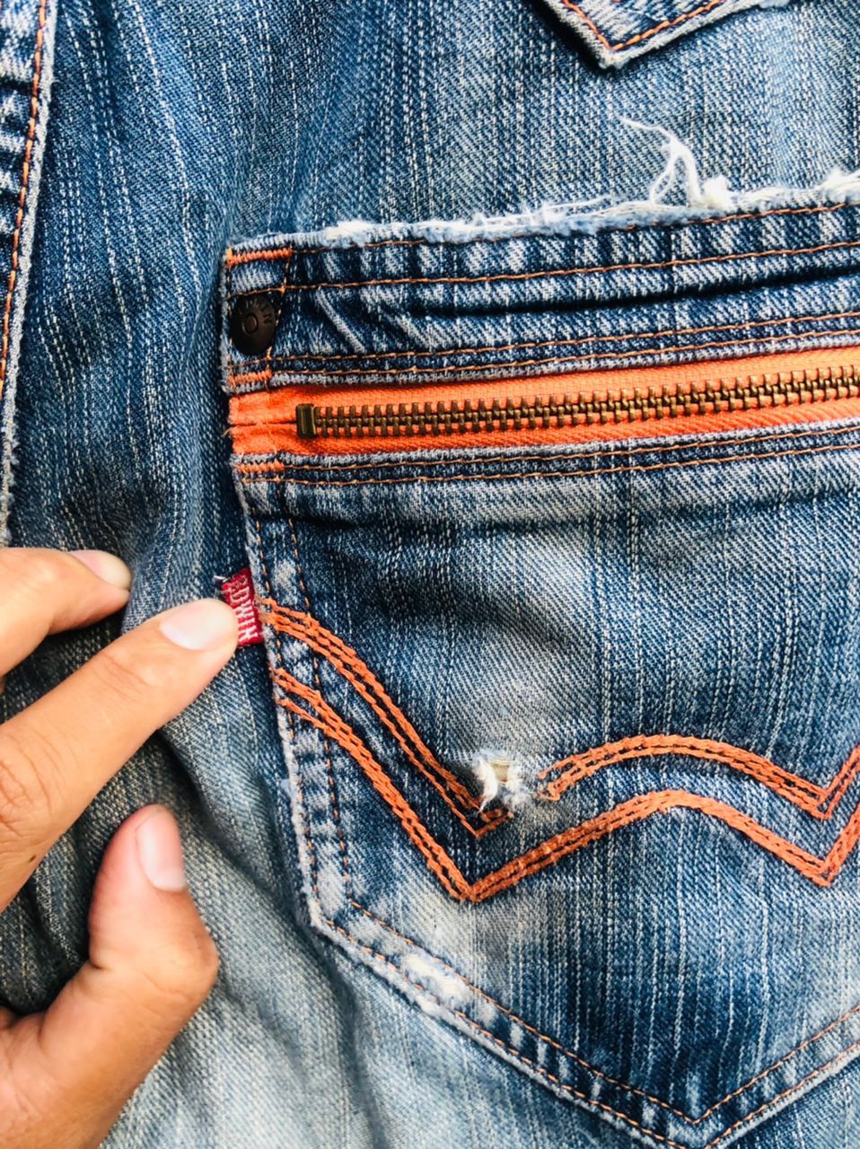 Japanese Brand × Vintage Vintage Edwin Distressed Japanese Designer Fashion Style Size US 34 / EU 50 - 9 Thumbnail