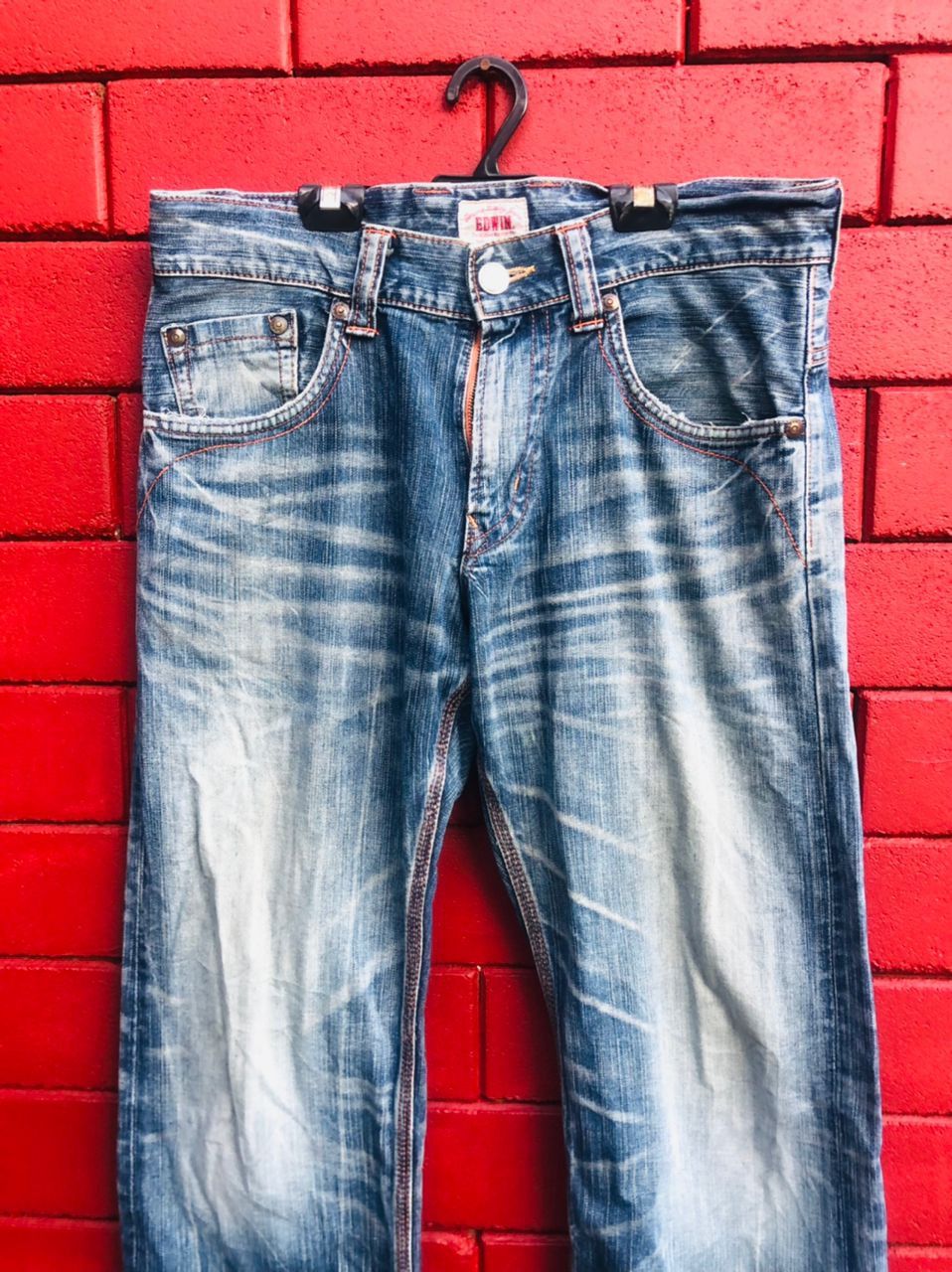 Japanese Brand × Vintage Vintage Edwin Distressed Japanese Designer Fashion Style Size US 34 / EU 50 - 3 Thumbnail