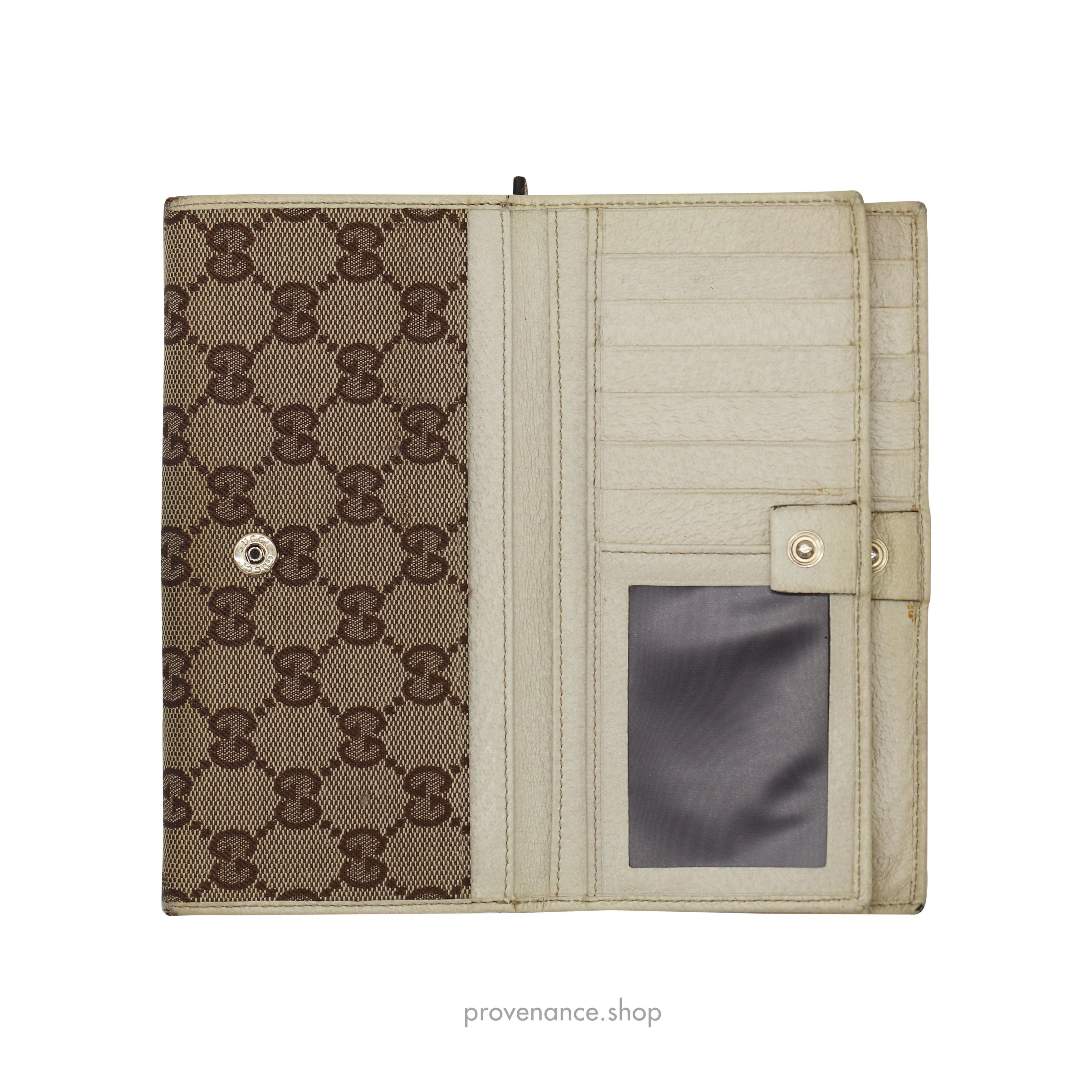 Gucci 🔴 GG Canvas Long Wallet - Brown/White Size ONE SIZE - 7 Thumbnail