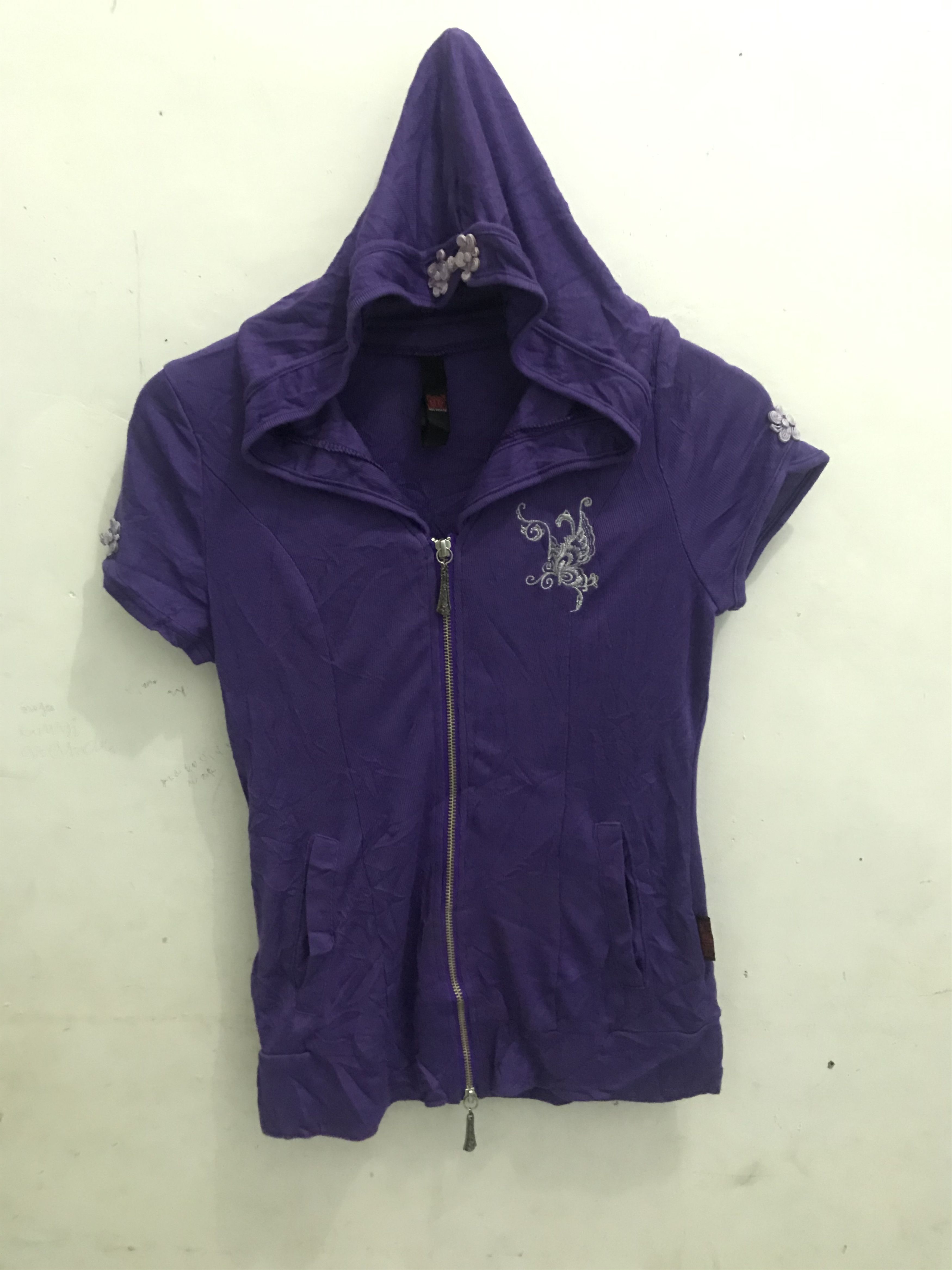 image of Ozz Oneste By Ozz Crocee Hoodie Y2K in Purple, Women's (Size Medium)