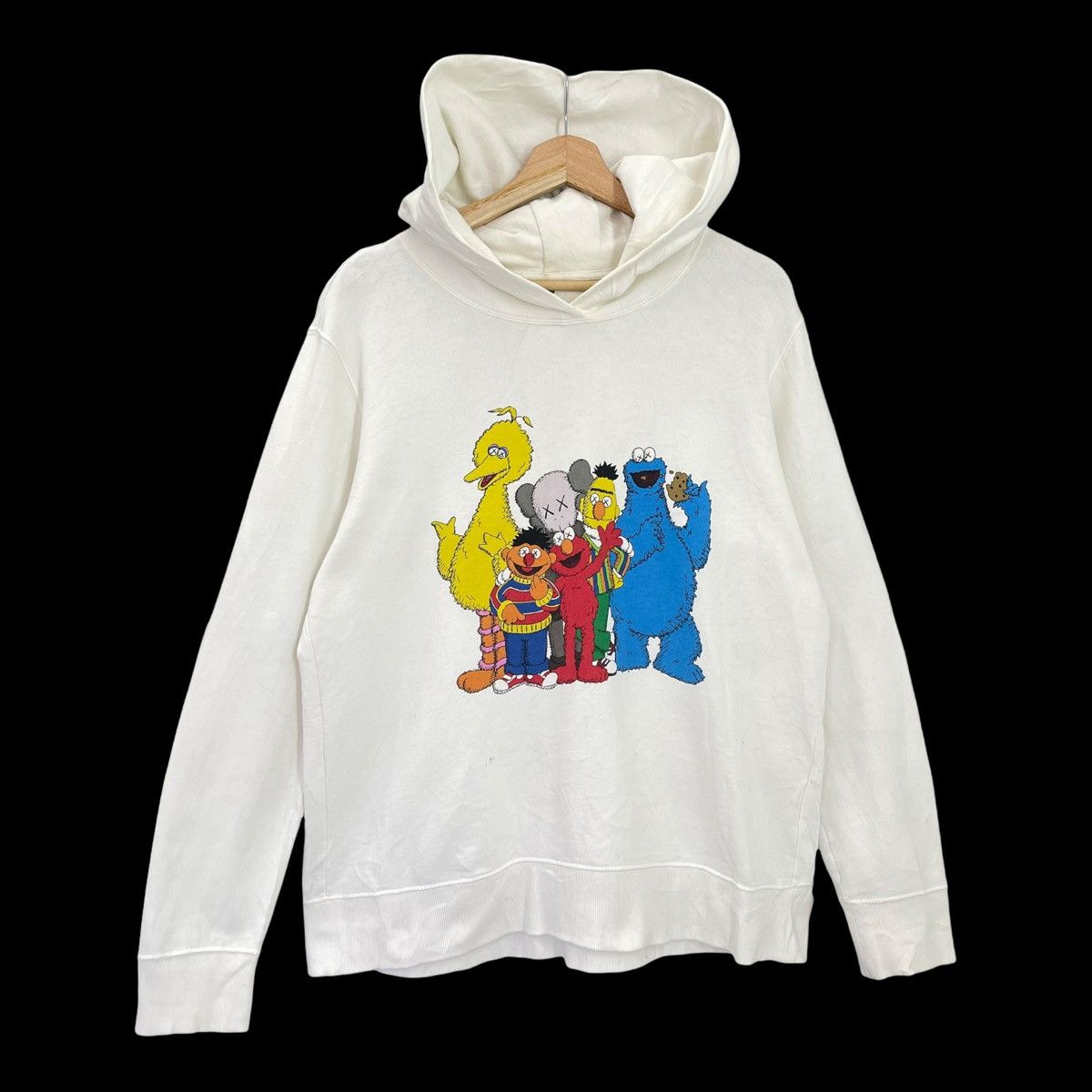 Uniqlo Rare!! Uniqlo x Kaws x Sesame Street Big Logo Hoodies Size M ...