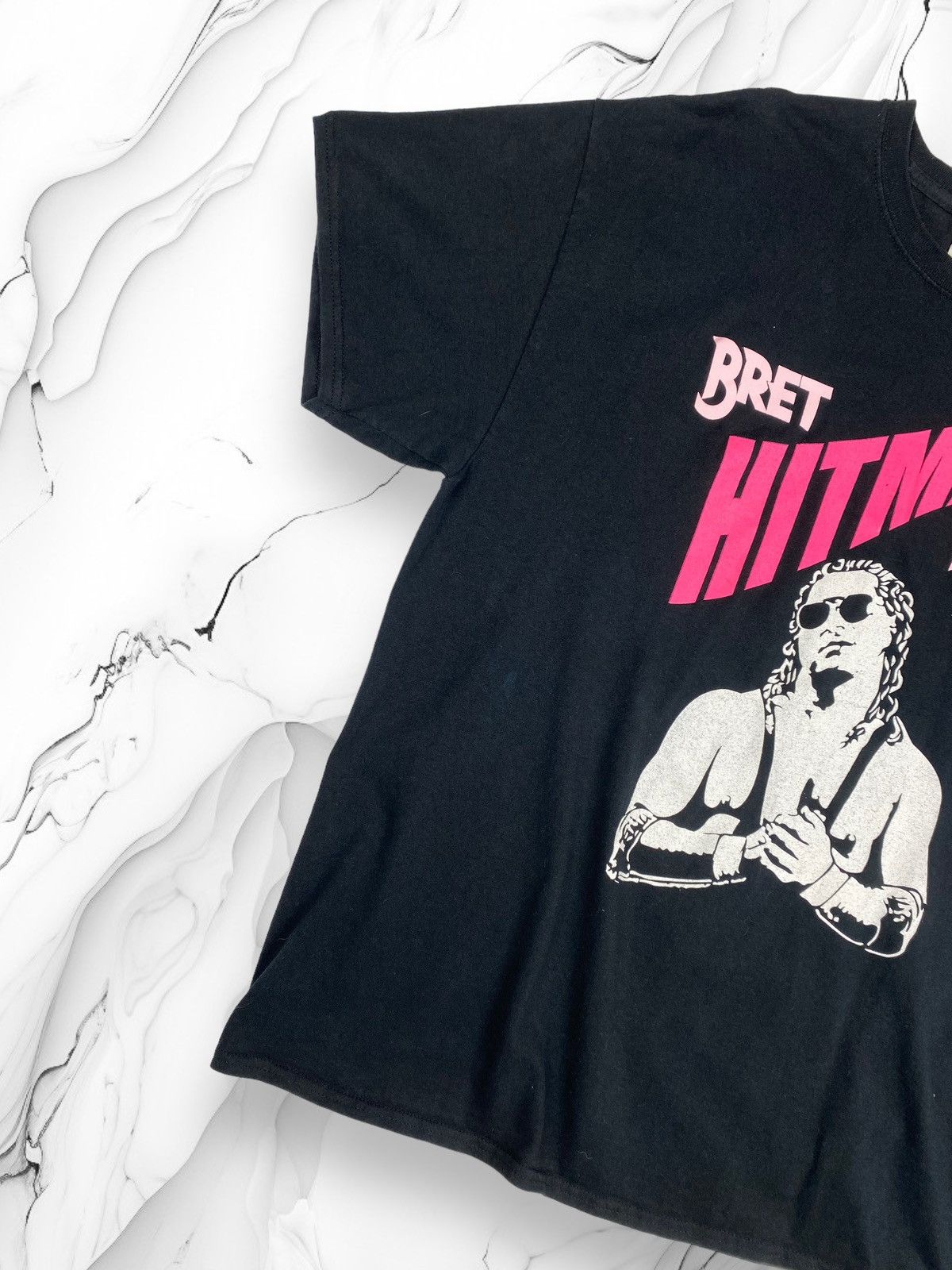 Vintage Mens Vintage Bret Hart HITMAN WWE WWF Streetwear T Shirt Tee Size US XL / EU 56 / 4 - 2 Thumbnail
