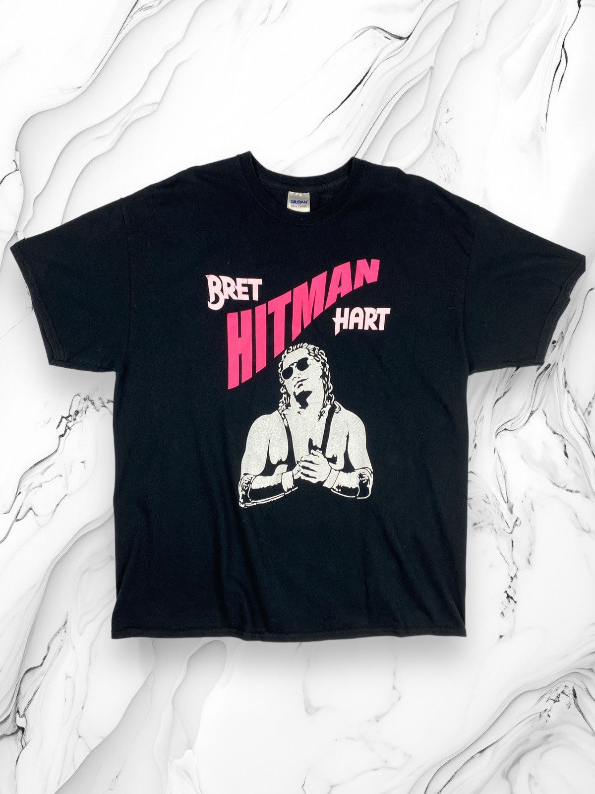 Vintage Mens Vintage Bret Hart HITMAN WWE WWF Streetwear T Shirt Tee Size US XL / EU 56 / 4 - 1 Thumbnail