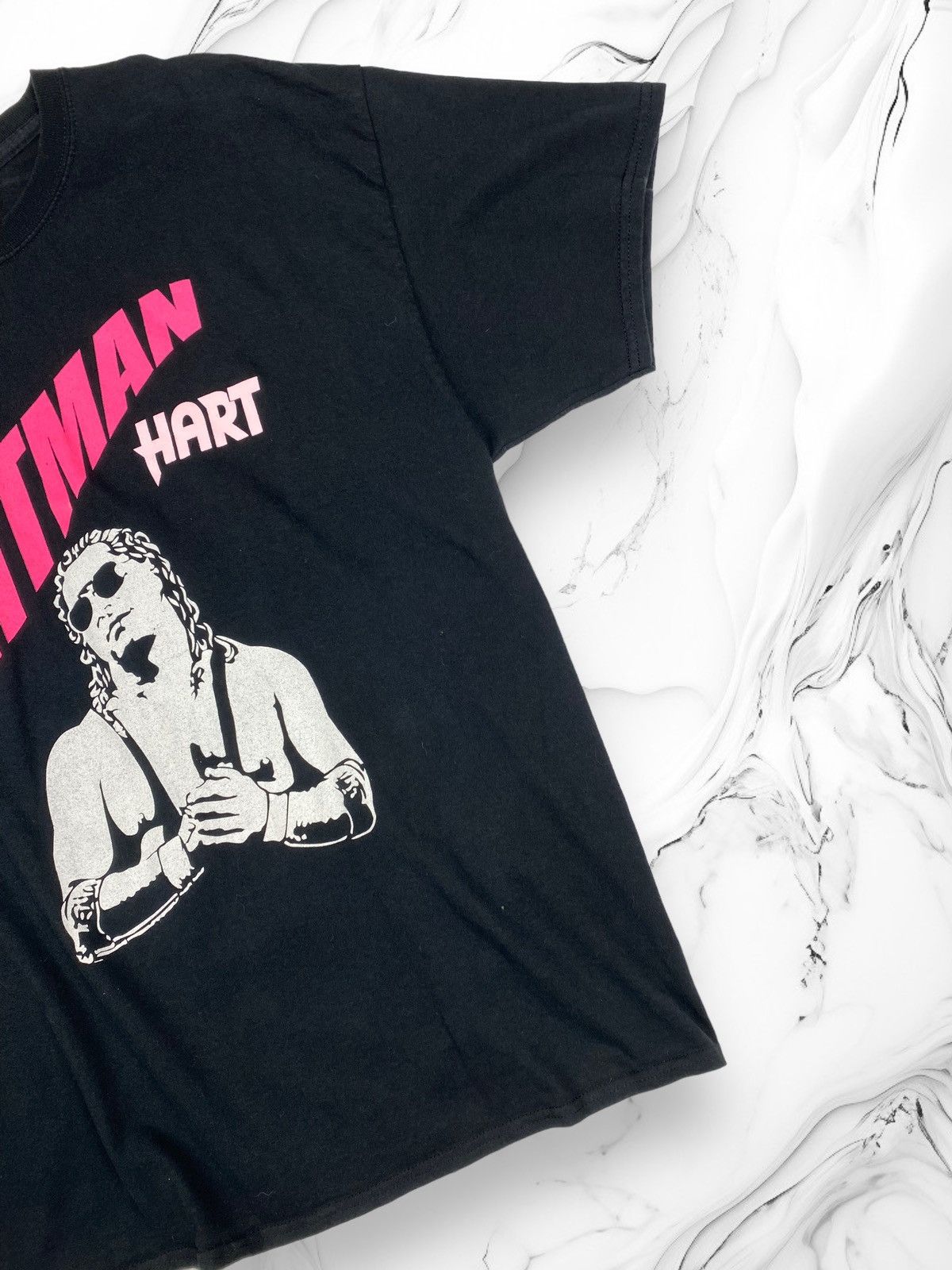 Vintage Mens Vintage Bret Hart HITMAN WWE WWF Streetwear T Shirt Tee Size US XL / EU 56 / 4 - 3 Thumbnail