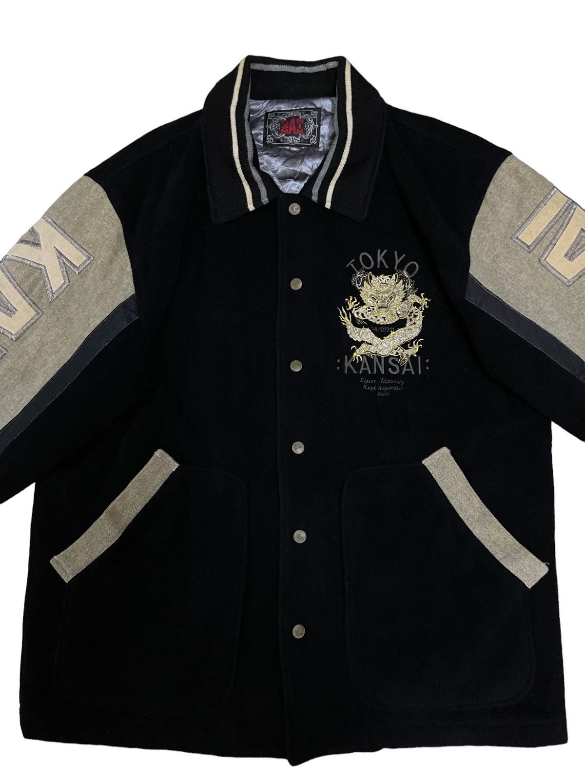 Kansai Yamamoto 🔥Rare🔥 Vintage Kansai Yamamoto Man Varsity Wool Jacket Size US L / EU 52-54 / 3 - 9 Thumbnail