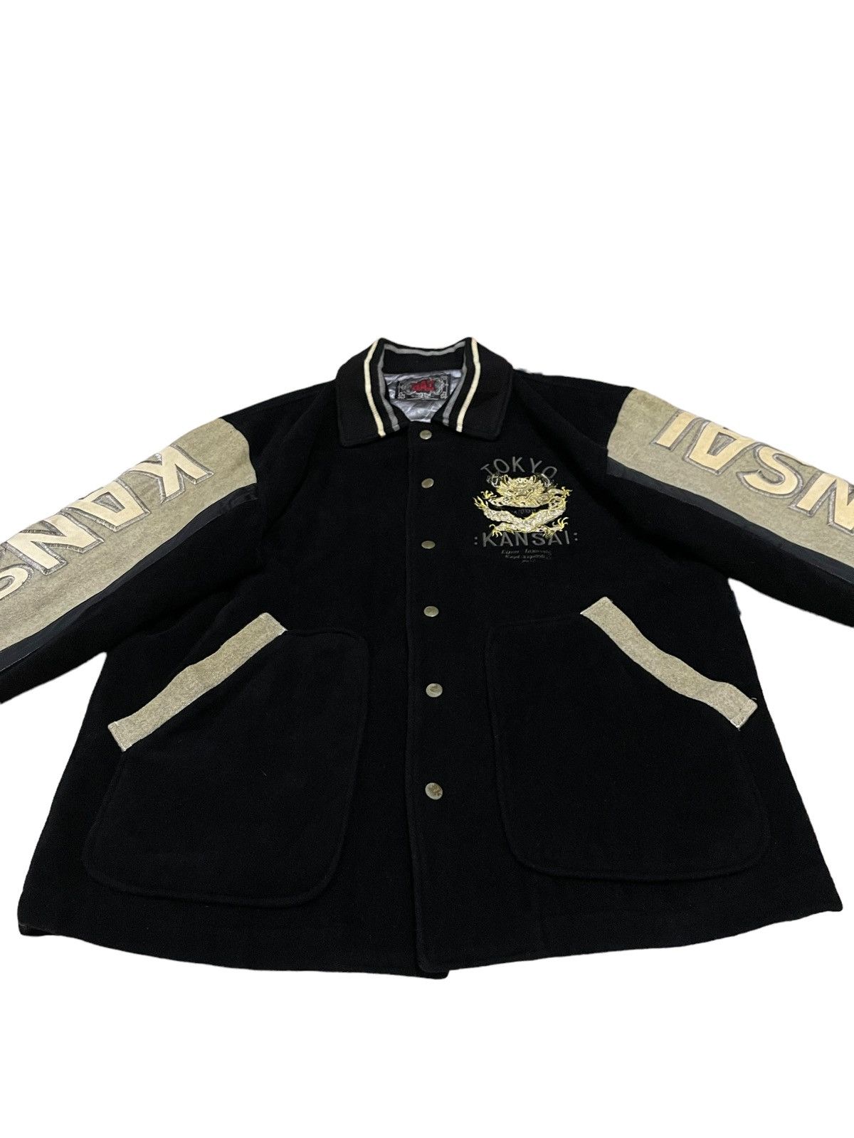 Kansai Yamamoto 🔥Rare🔥 Vintage Kansai Yamamoto Man Varsity Wool Jacket Size US L / EU 52-54 / 3 - 5 Thumbnail