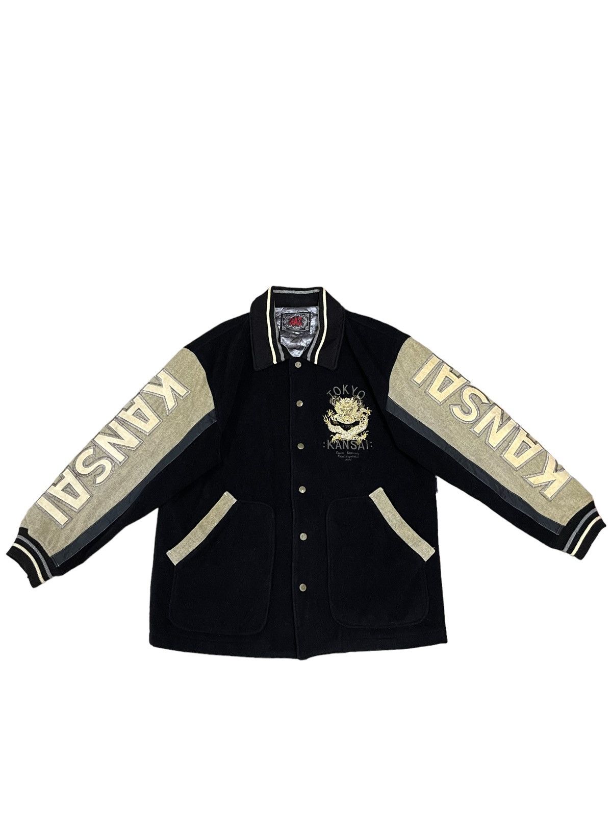 Kansai Yamamoto 🔥Rare🔥 Vintage Kansai Yamamoto Man Varsity Wool Jacket Size US L / EU 52-54 / 3 - 2 Thumbnail