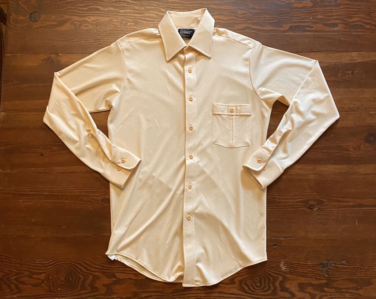 Retrofit Vintage 70’s Ultressa Peach Polyester Long Sleeve Button Up Size US M / EU 48-50 / 2 - 1 Thumbnail